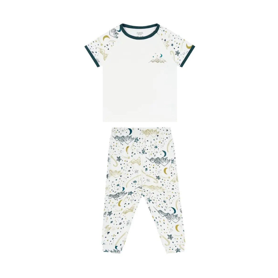 Nest Designs-Kids Short Sleeve Play Set Stars White