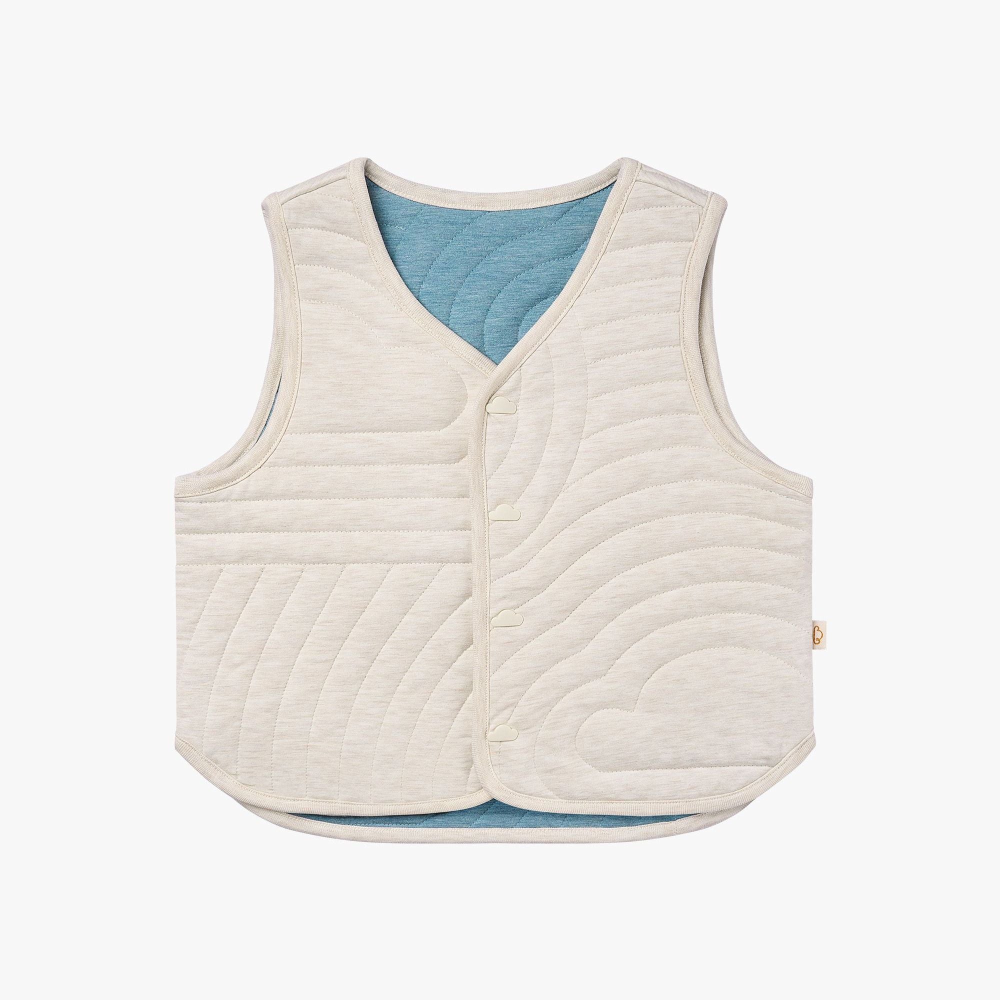 Petite Revery-Kids Quilted Reversible Vest Nimbus Cloud