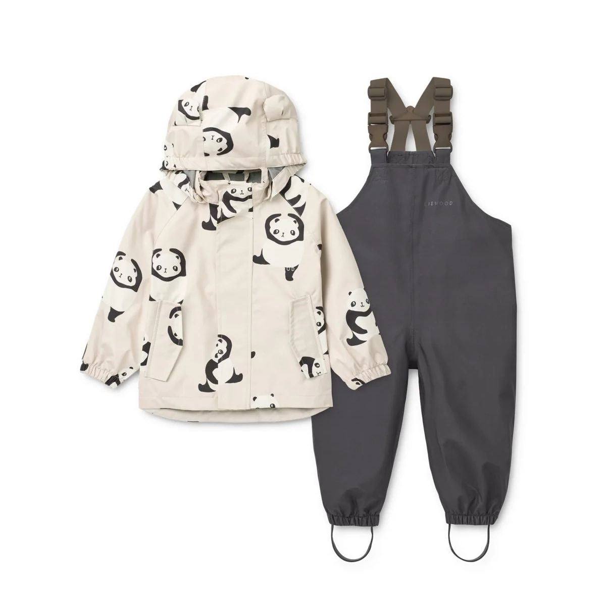Liewood-Baby Manu Rainwear Set Panda / Sandy