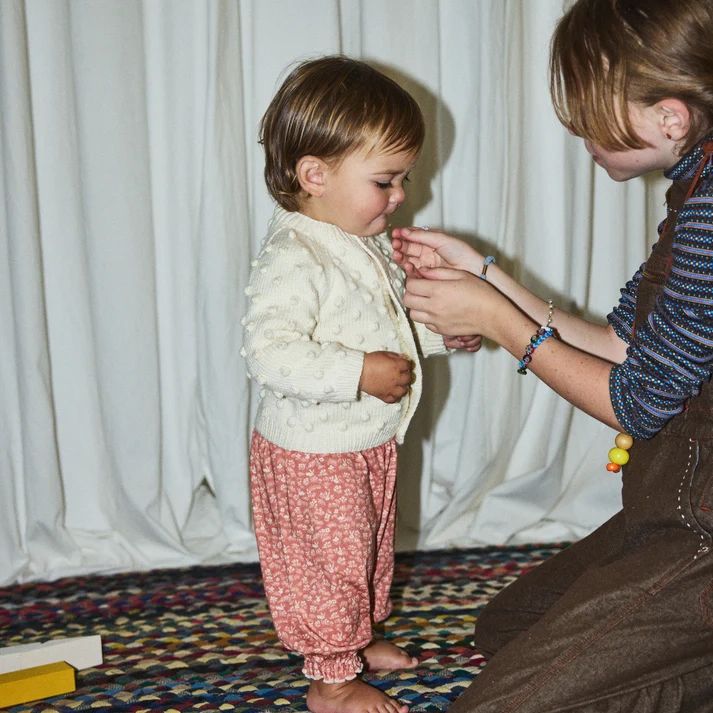 Misha & Puff-Baby Popcorn Cardigan Sugar