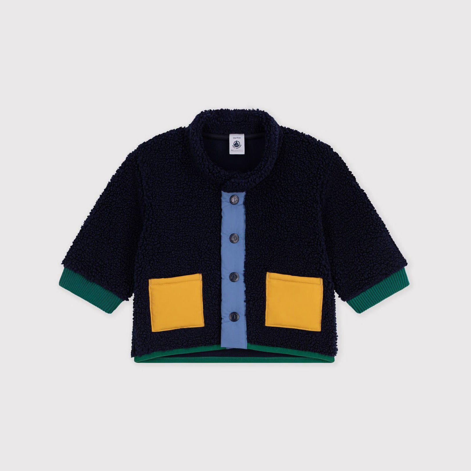 Petit Bateau-Baby Boys Veste Sherpa Smoking/Multico