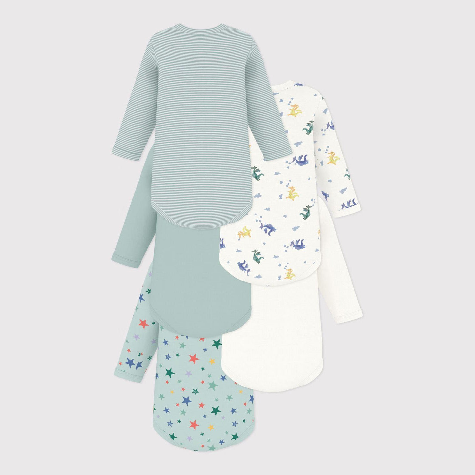 Petit Bateau-Baby 5 Bodies US ML