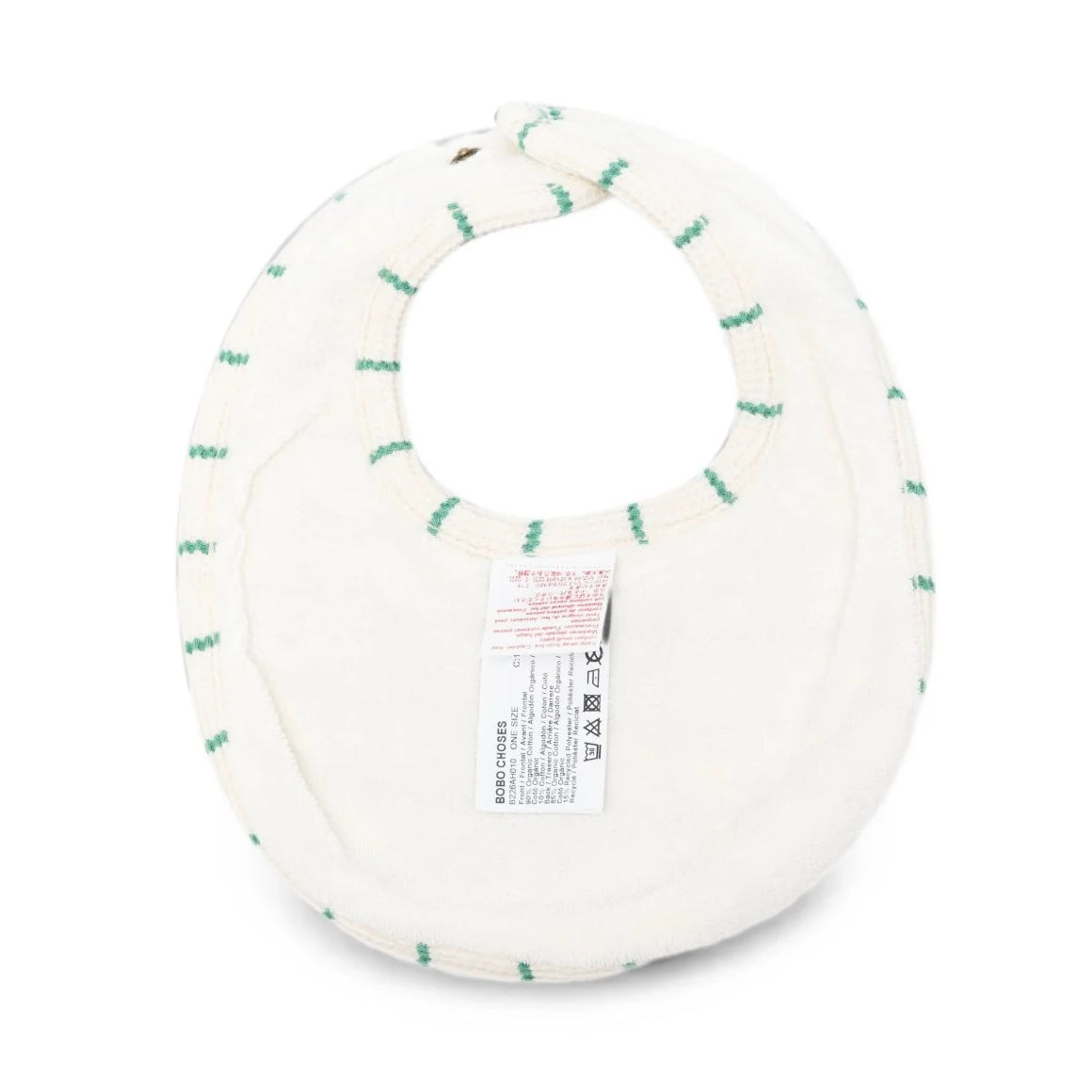 Bobo Choses-Baby Bobo Choses Bib Offwhite Green Stripes