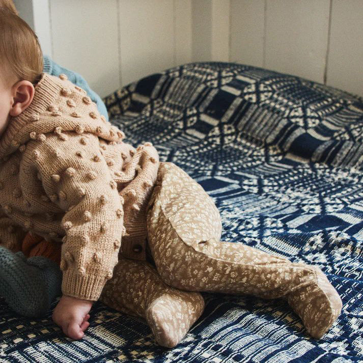 Misha & Puff-Baby Hooded Popcorn Cardigan Patina