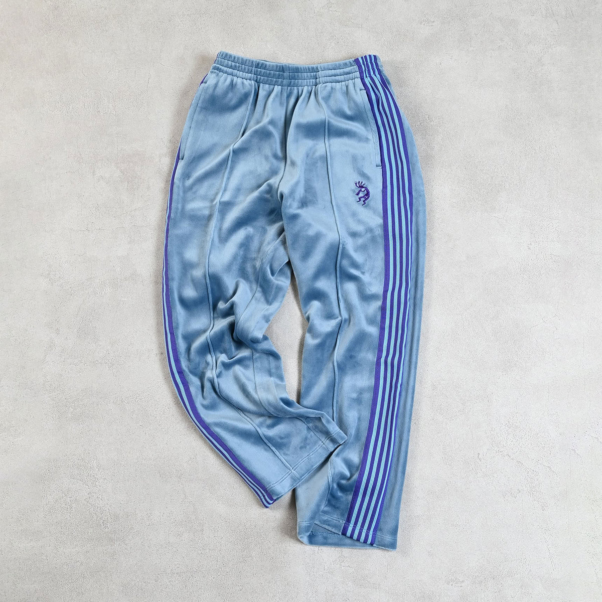 Markey's-Velour Track Pants Light Blue