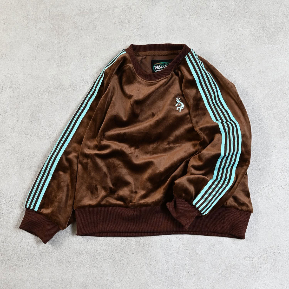 Markey's-Velour Track Pullover Brown