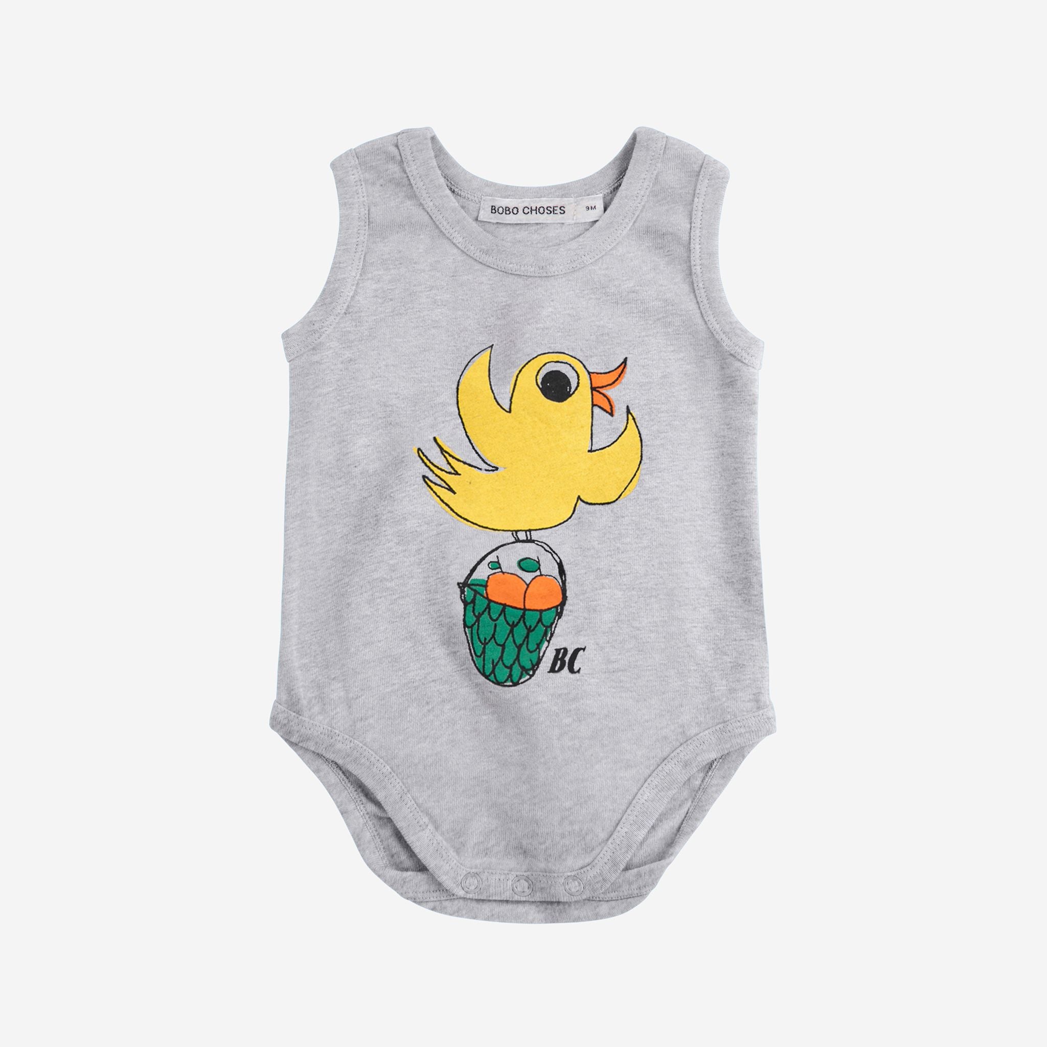 Bobo Choses-Baby Flying Oranges Body Heather Grey