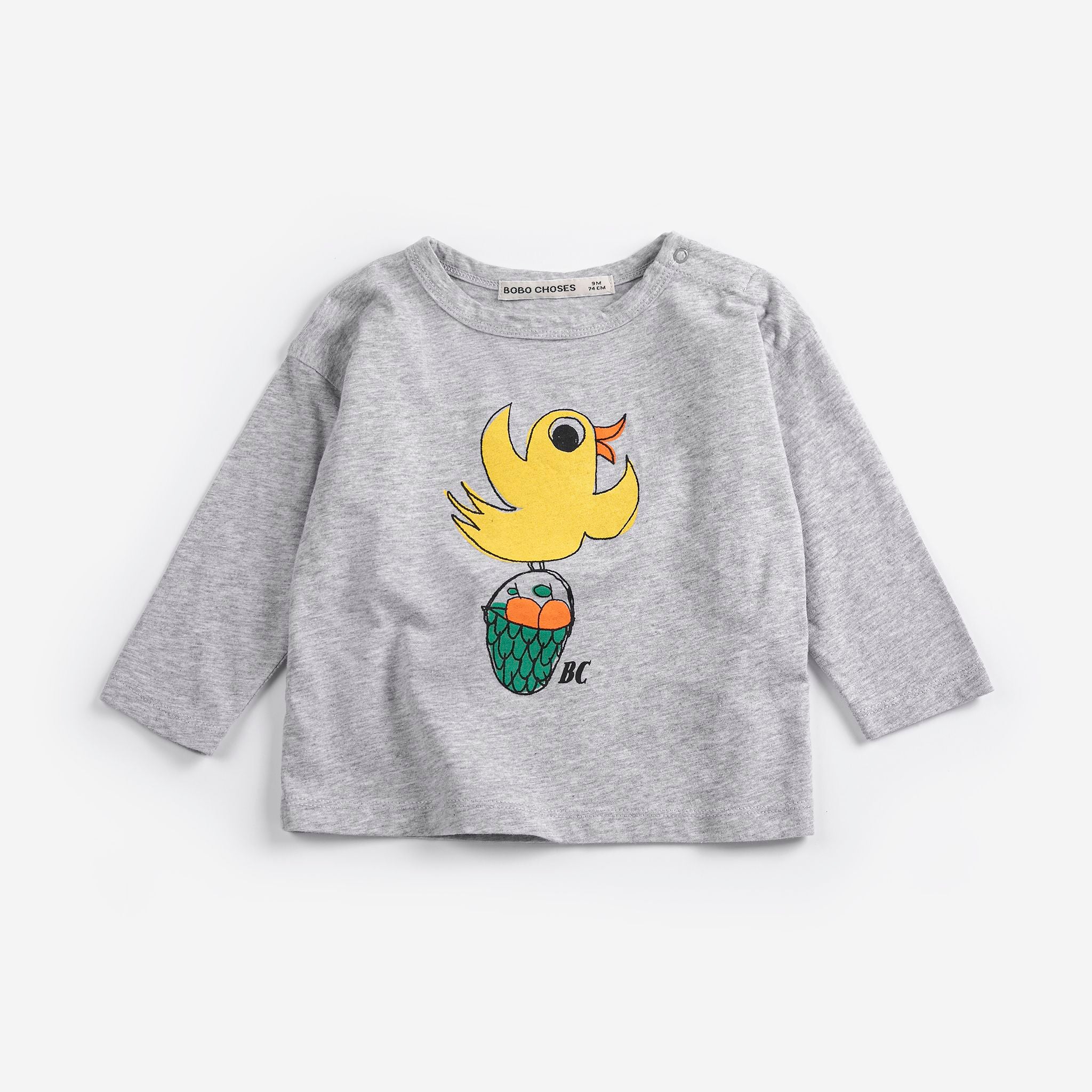 Bobo Choses-Baby Flying Oranges Long Sleeve T-Shirt Heather Grey