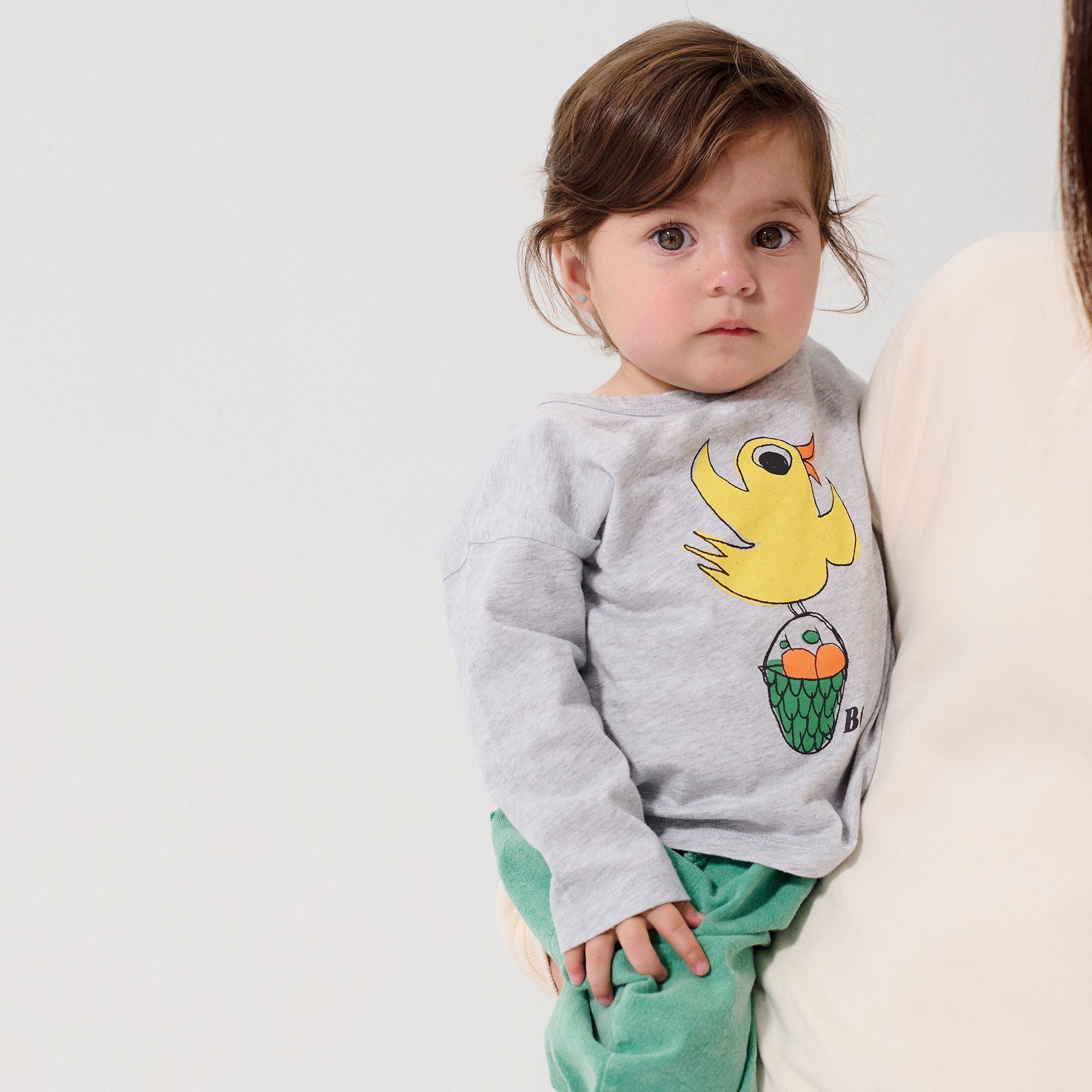 Bobo Choses-Baby Flying Oranges Long Sleeve T-Shirt Heather Grey