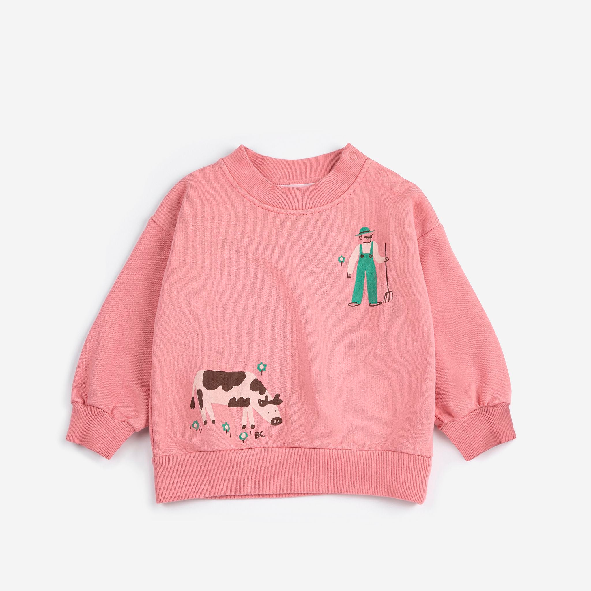 Bobo Choses-Baby Farm Adventure Sweatshirt Pink