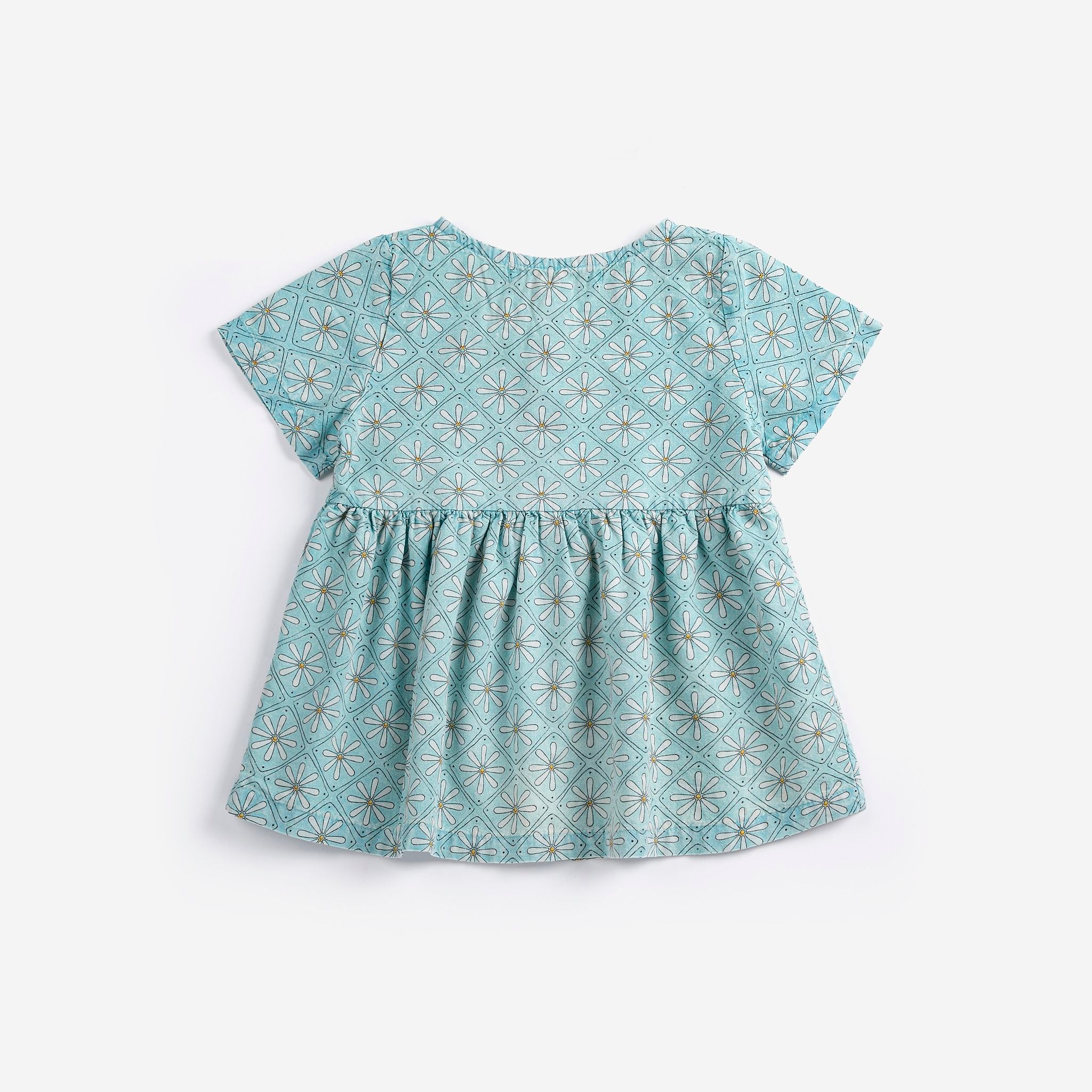 Bobo Choses-Baby Daisy Mosaic All Over Woven Dress Light Blue