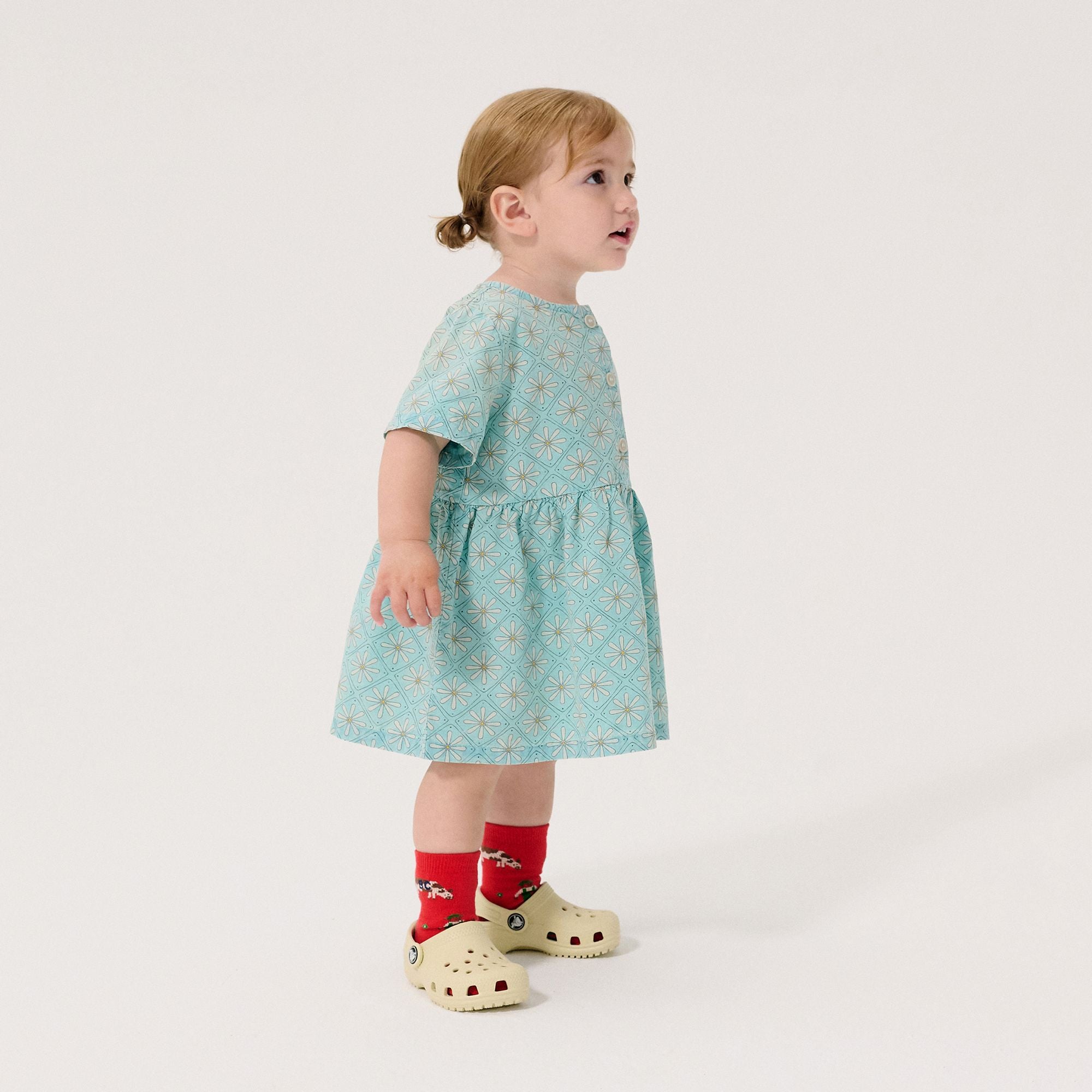 Bobo Choses-Baby Daisy Mosaic All Over Woven Dress Light Blue