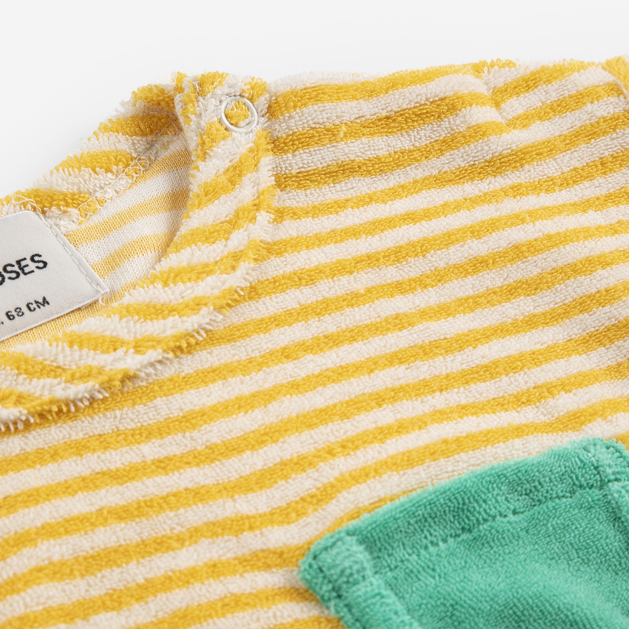 Bobo Choses-Newborn Yellow Stripes Terry Cloth T-shirt Yellow