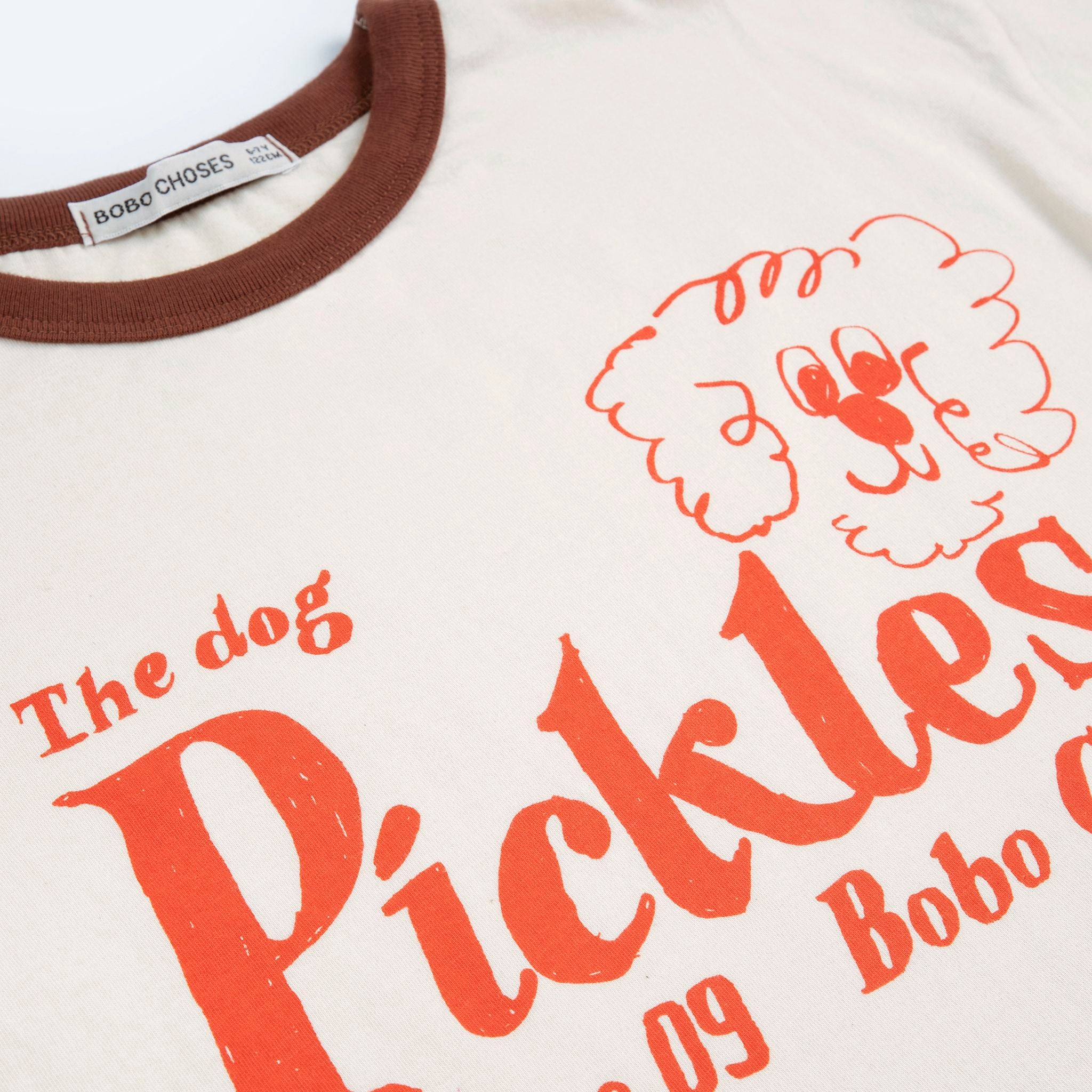 Bobo Choses-Kid Pickles The Dog T-Shirt Offwhite