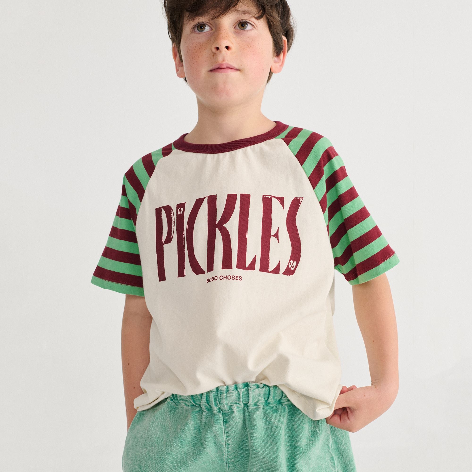 Bobo Choses-Kid Spicy Pickles Raglan T-Shirt Offwhite