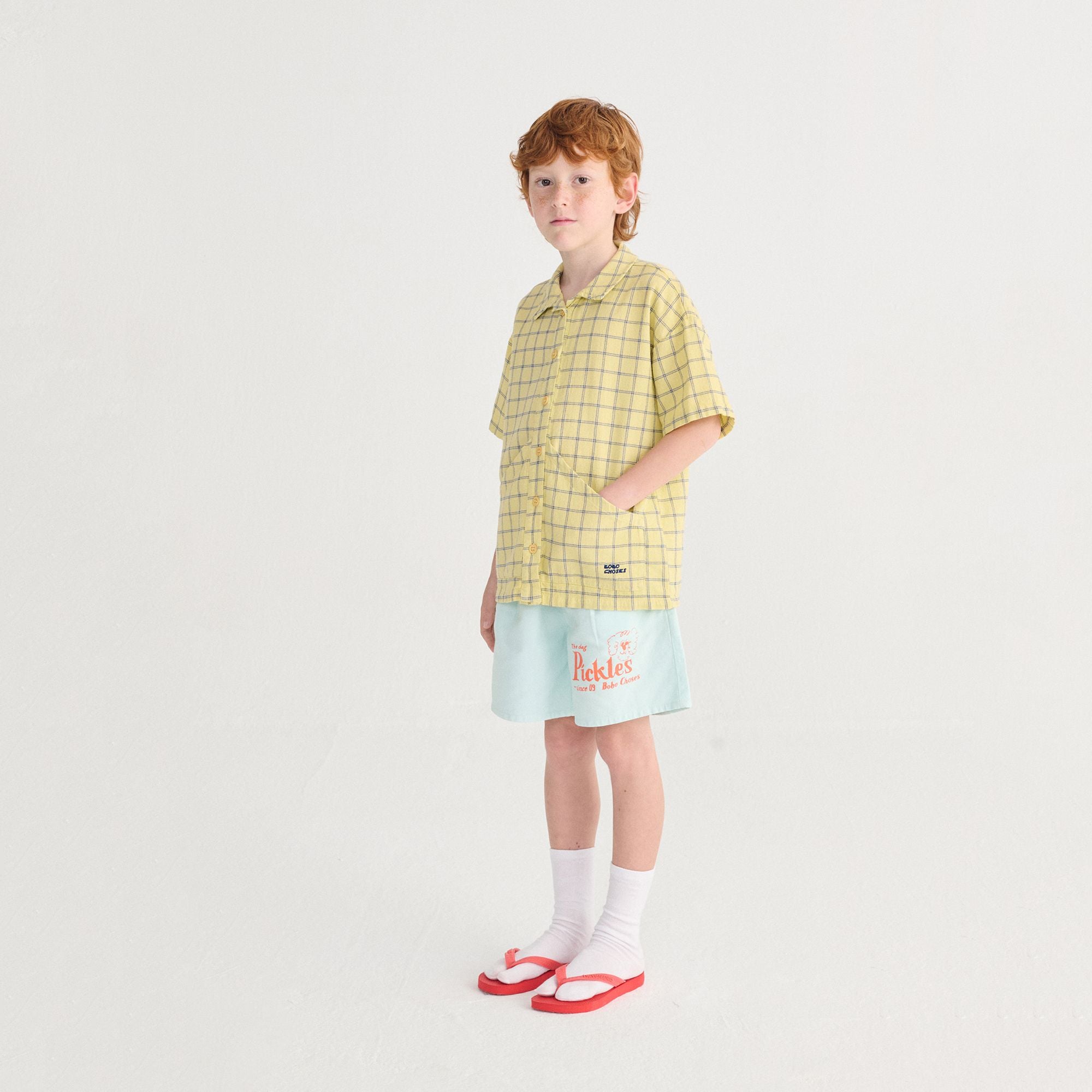 Bobo Choses-Kid Pickles The Dog Woven Bermuda Shorts Light Blue