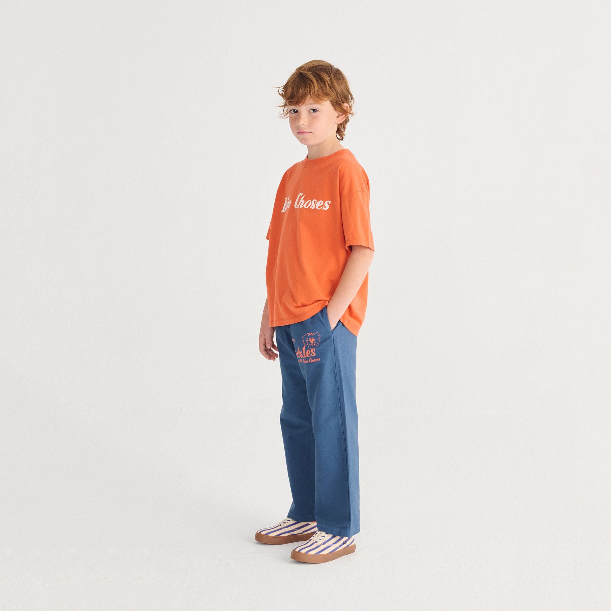 Bobo Choses-Kid Pickles The Dog Woven Pants Navy Blue