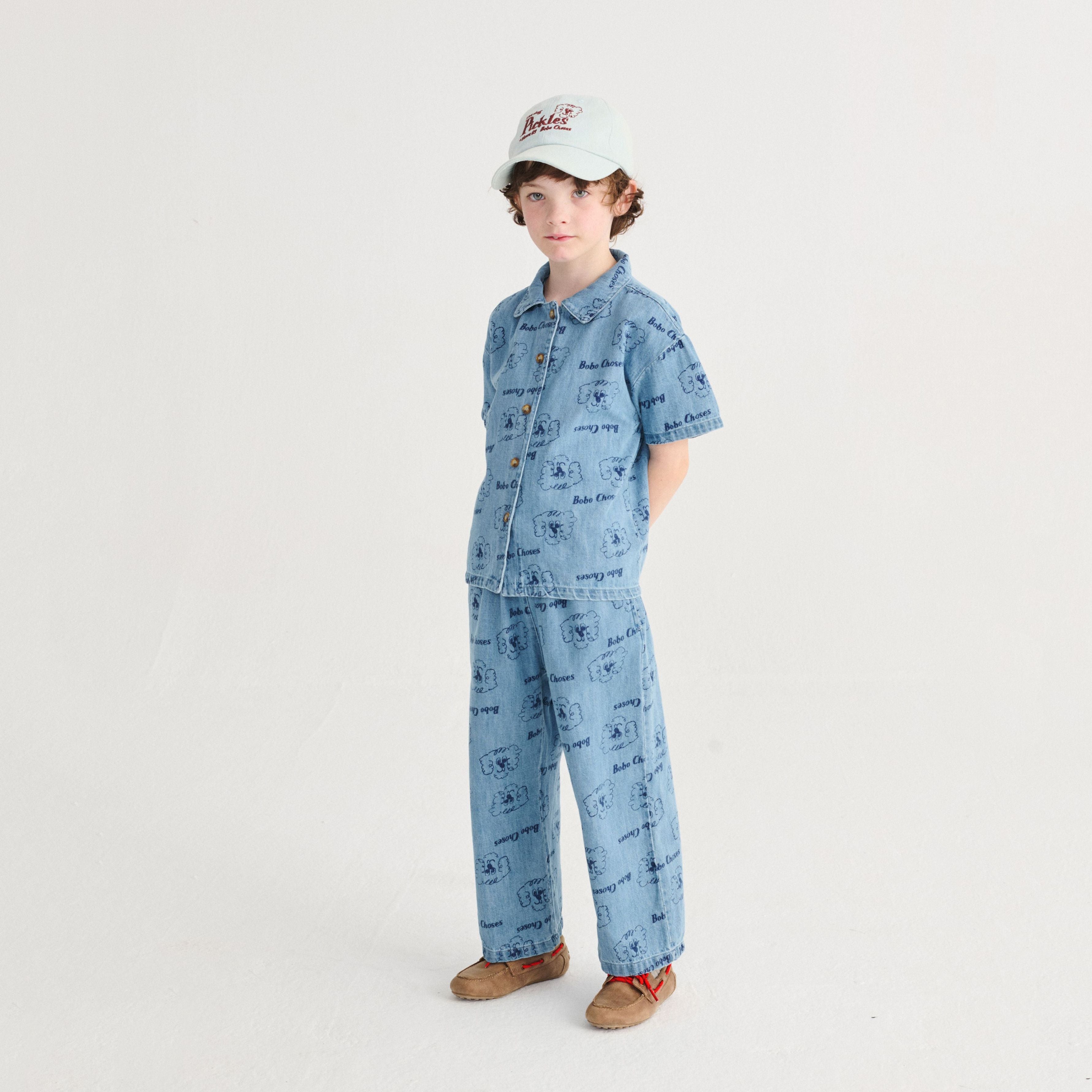Bobo Choses-Kid Pickles The Dog All Over Light Denim Pants Prussian Blue