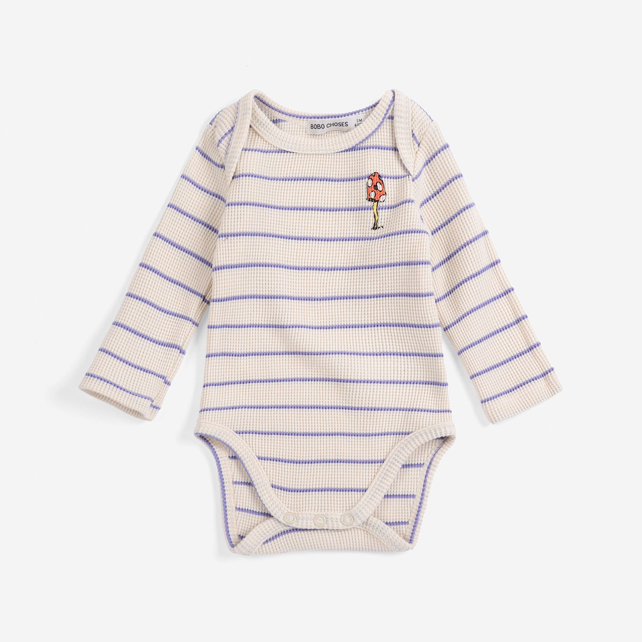 Bobo Choses-Baby Mush Monster Stripes Body Offwhite