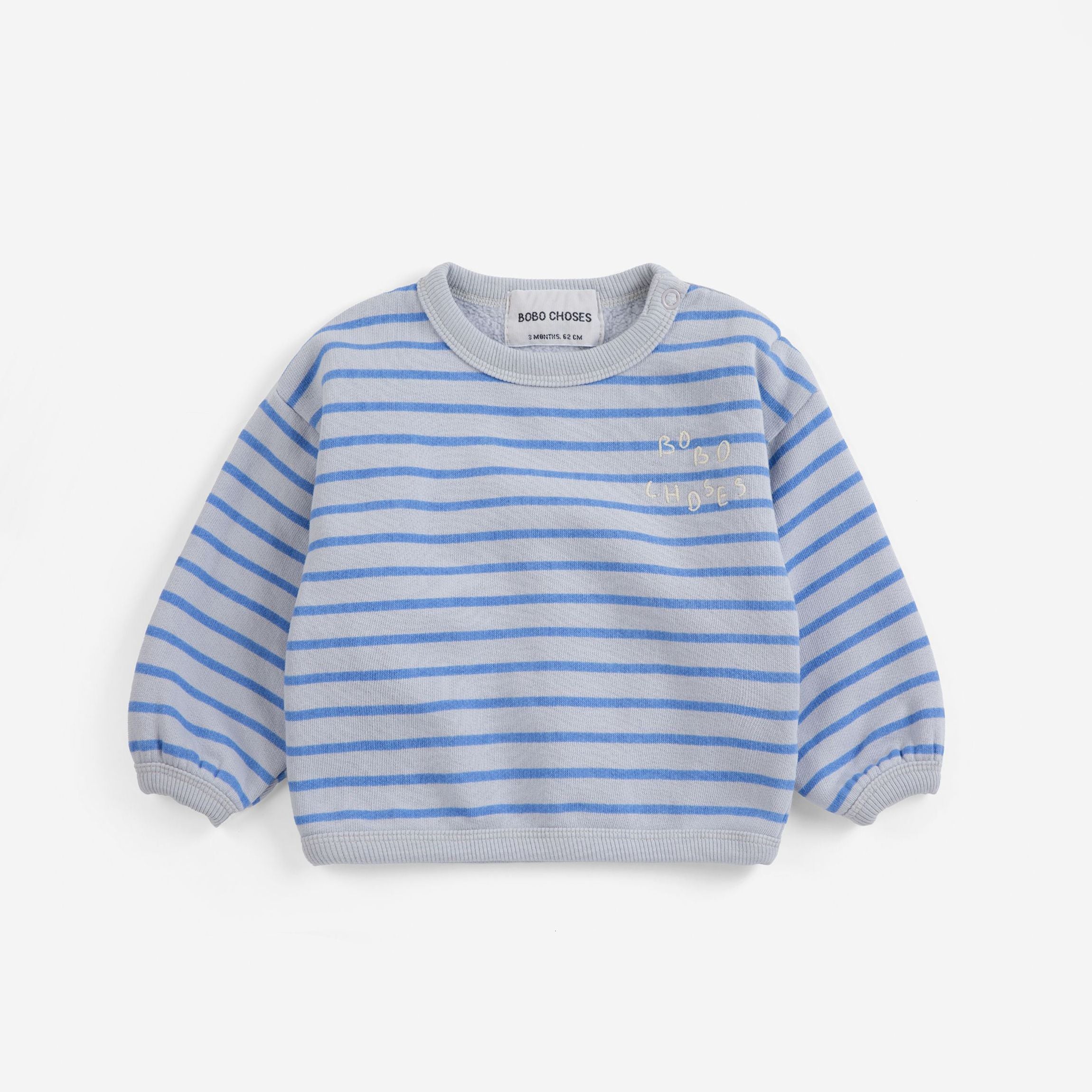 Bobo Choses-Baby Bobo Choses Stripes Sweatshirt Light Heather Grey
