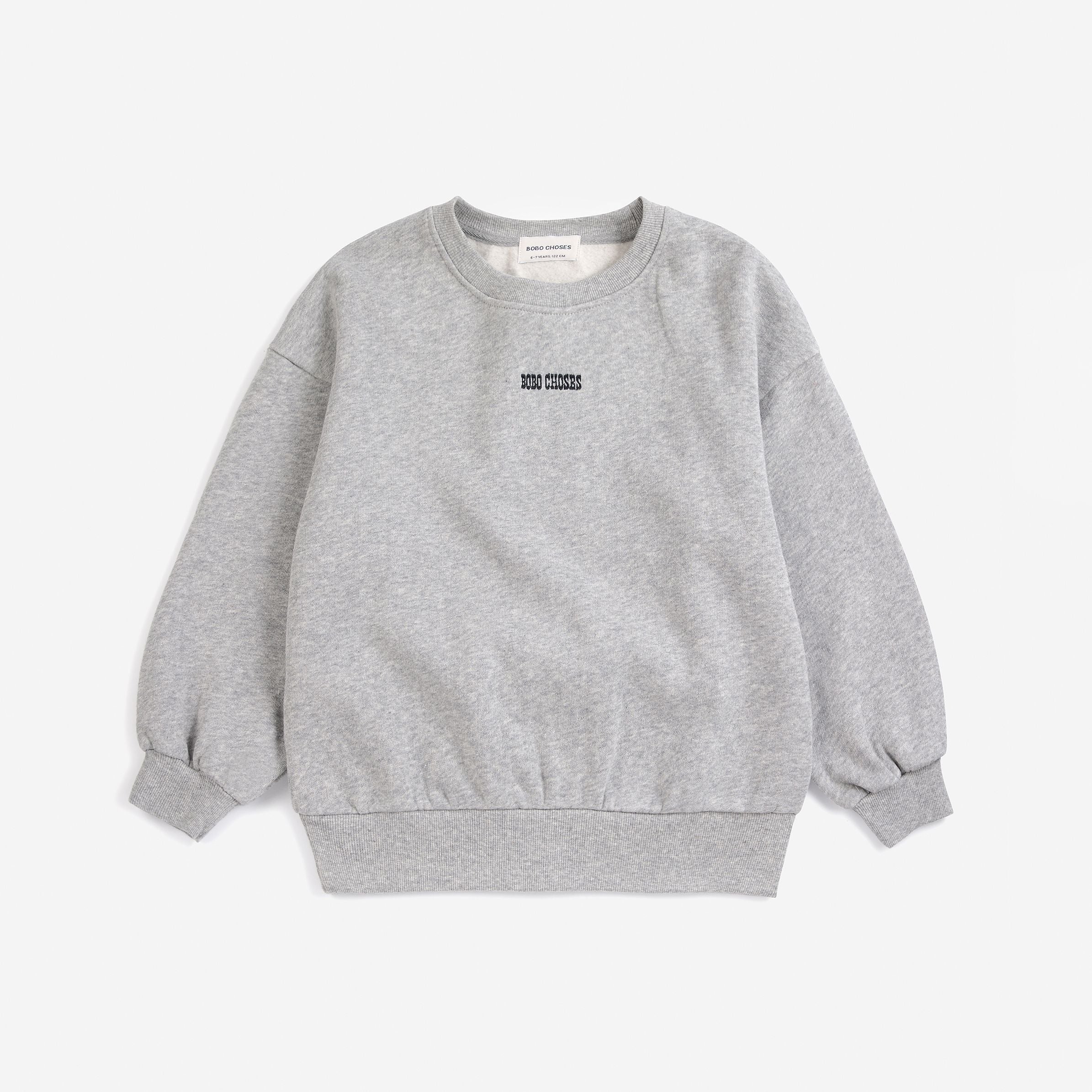 Bobo Choses-Kids Mush Monster Duo Sweatshirt Light Heather Grey