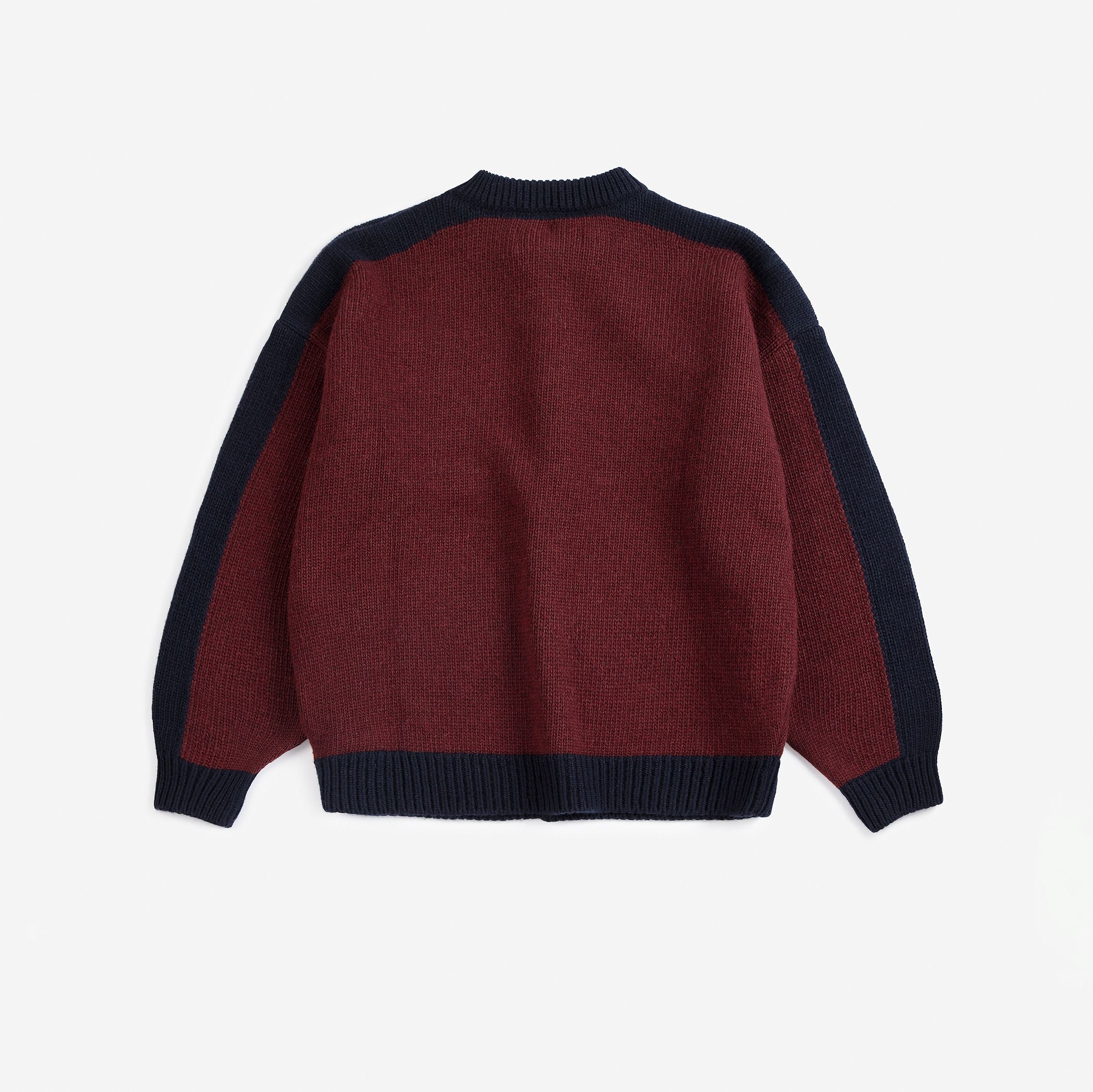 Bobo Choses-Kids Forest Scene Cardigan Burgundy Red