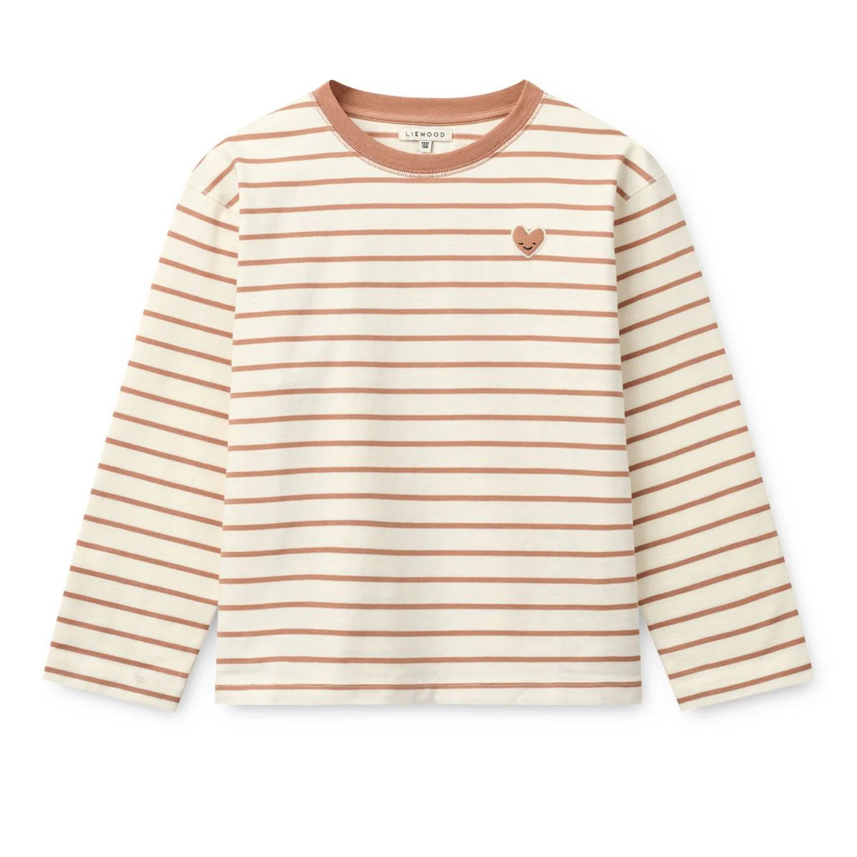 Liewood-Tyler Stripe LS T-shirt Heart Tuscany rose / Creme de la creme