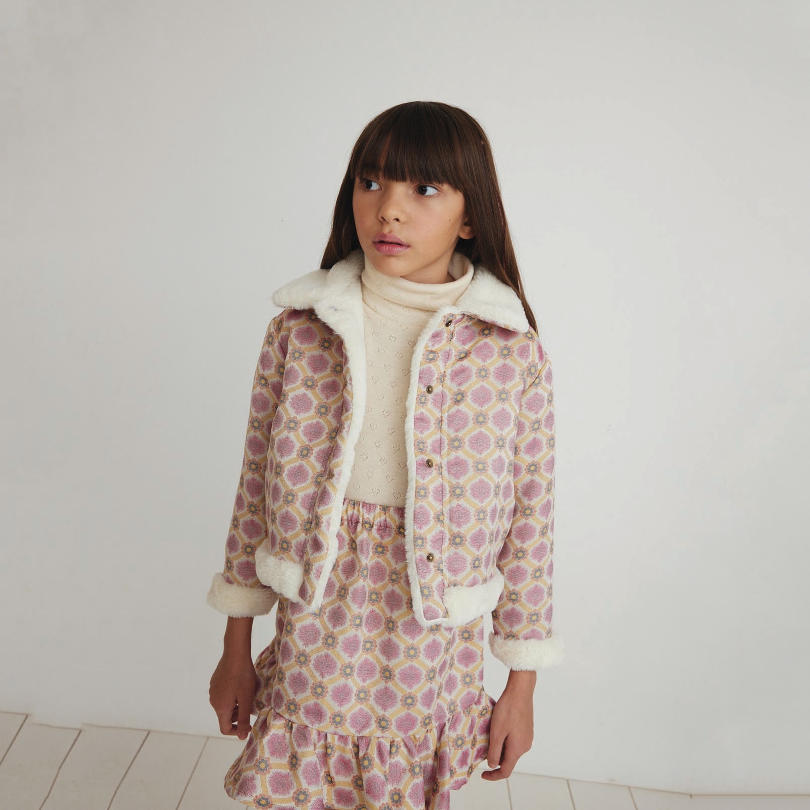 Bebe Organic-Girls Ellie Skirt Geometric Bloom