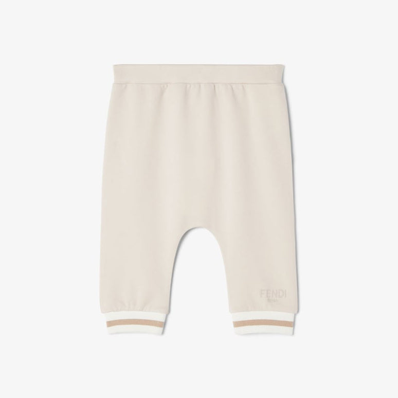 Fendi-Beige Baby Sweatpants With Small Txt Logo