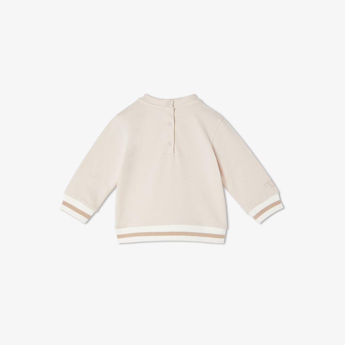 Fendi-Beige Baby LS Seatshirt With FF Bear Graphic