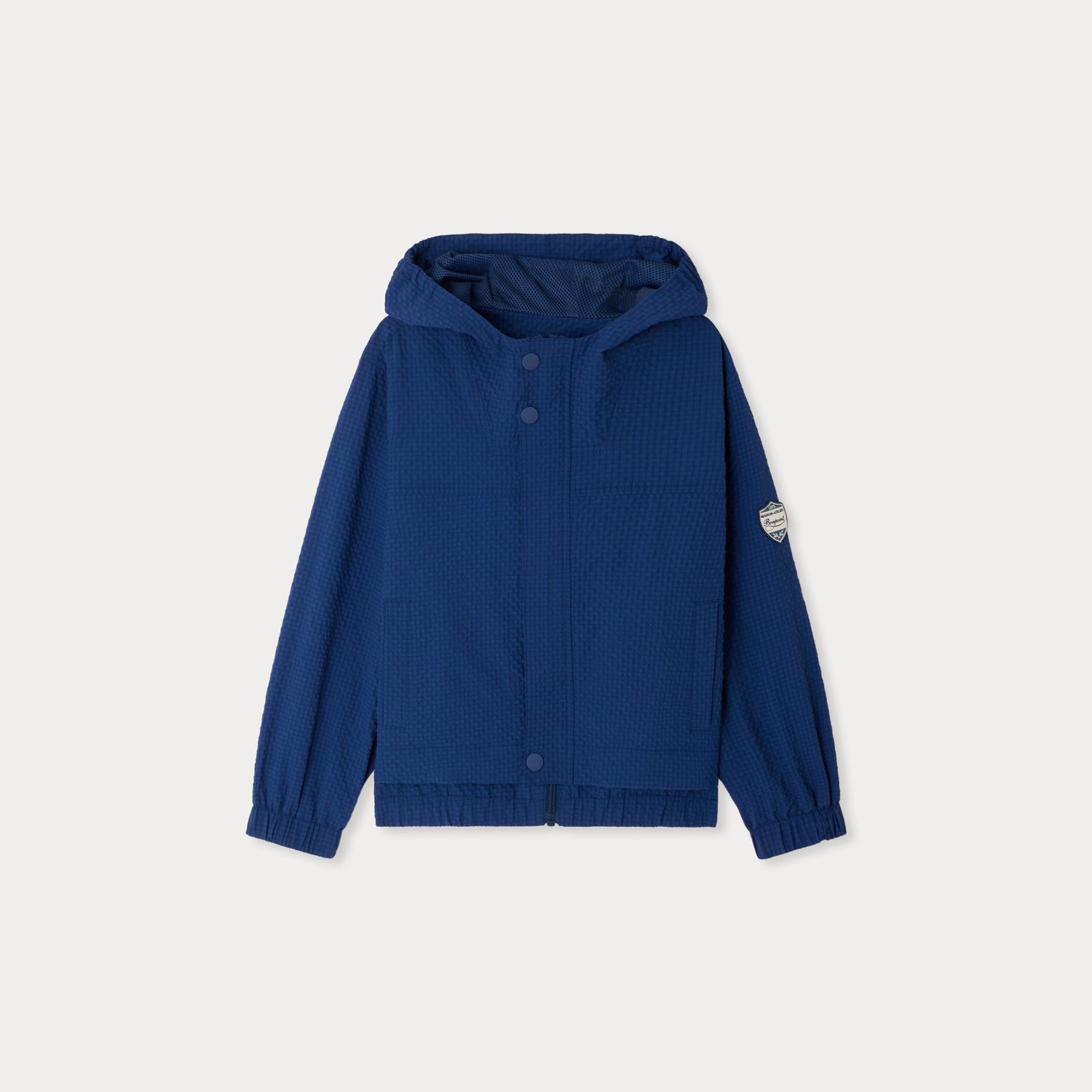 Bonpoint-Lenny water-repellent seersucker jacket intense blue