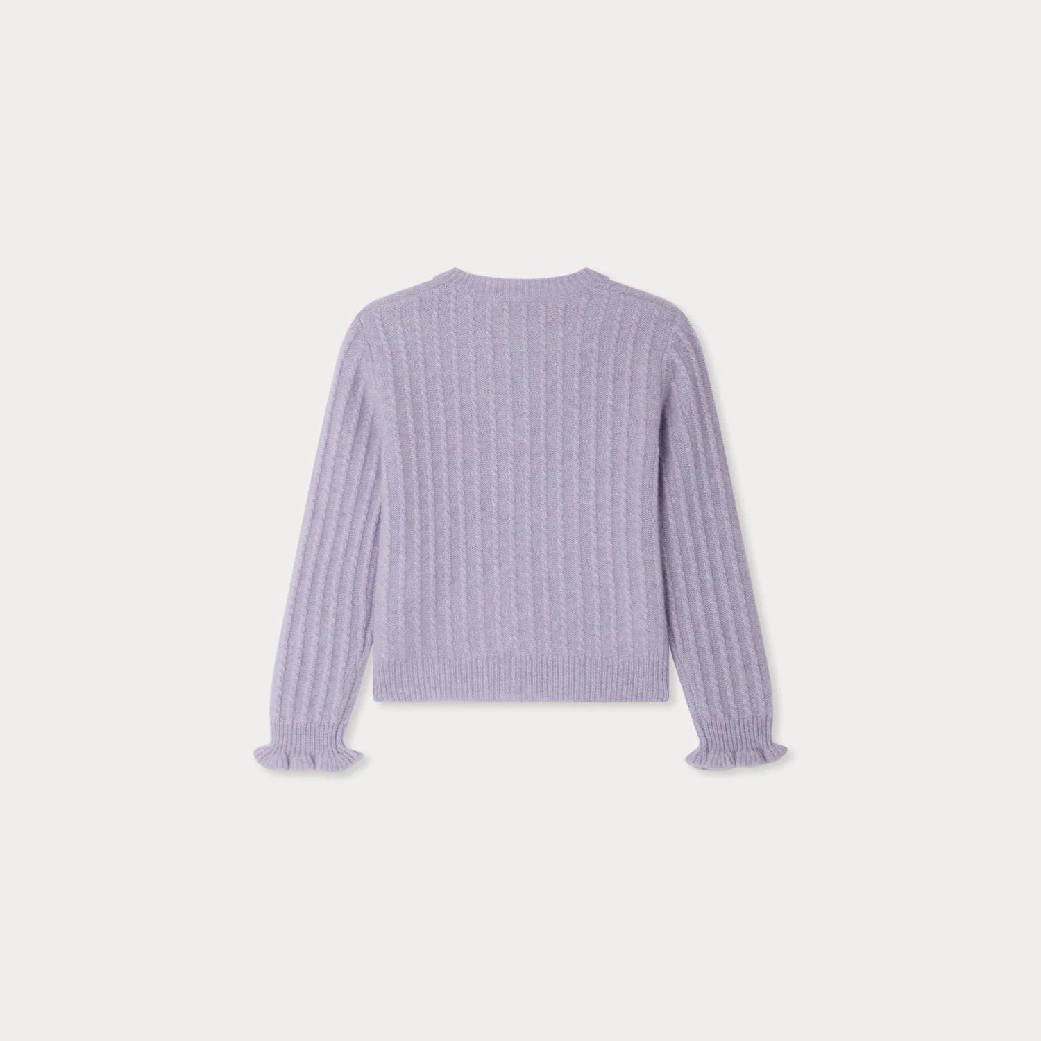 Bonpoint-Lena cardigan with ruffled trim in cashmere Lilas