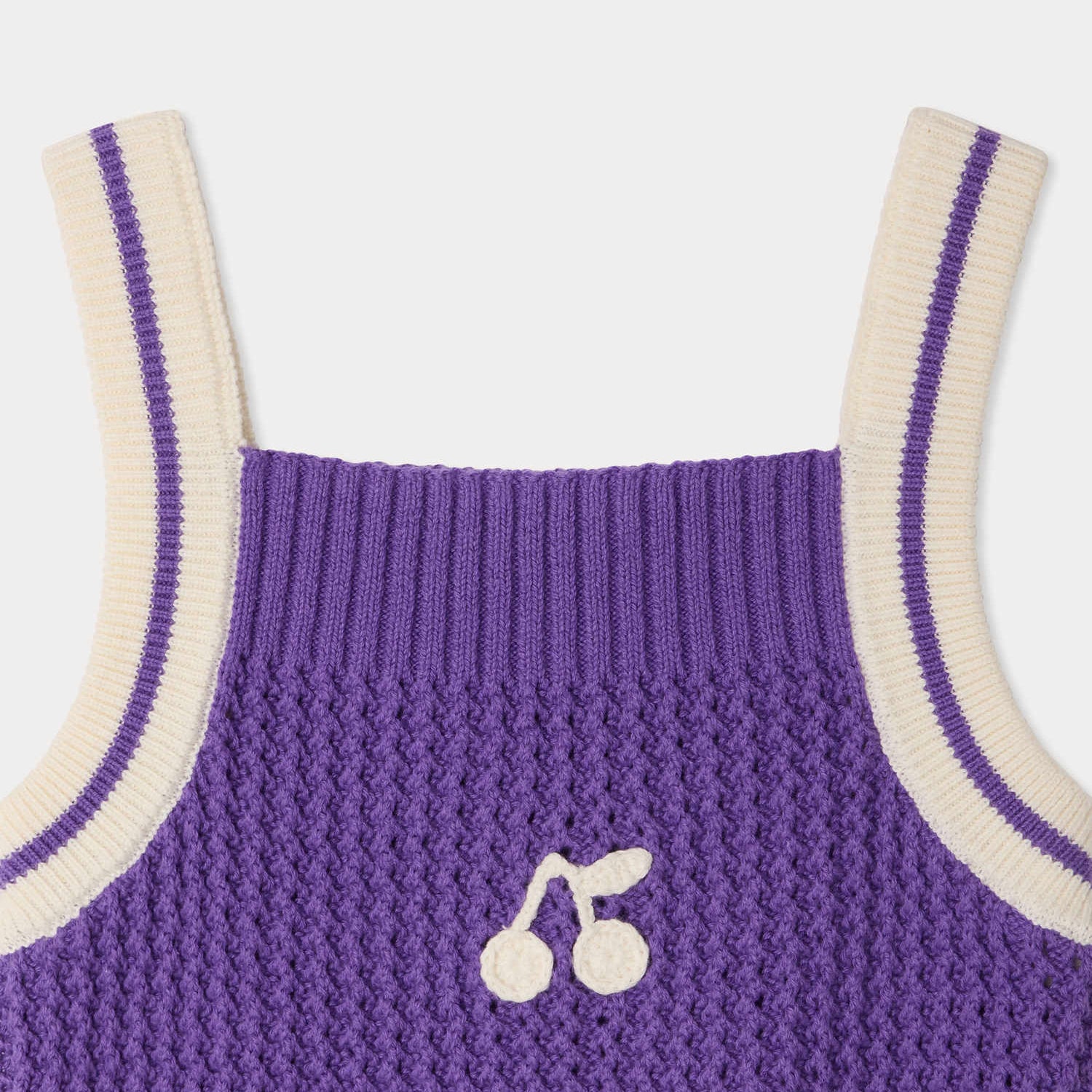 Bonpoint-Lily hand-embroidered tank top purple stripes