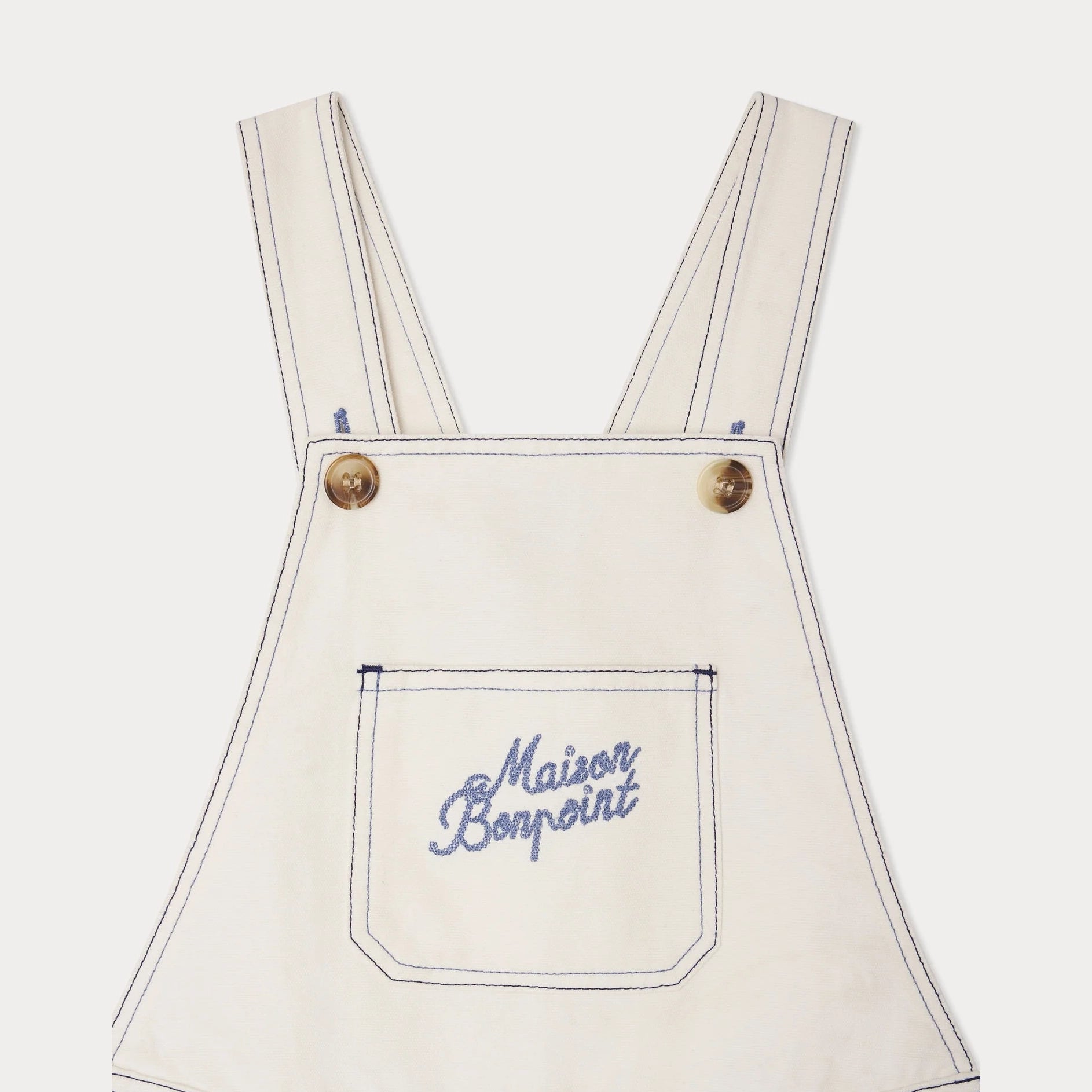 Bonpoint-Girls Salopette Laga Ecru