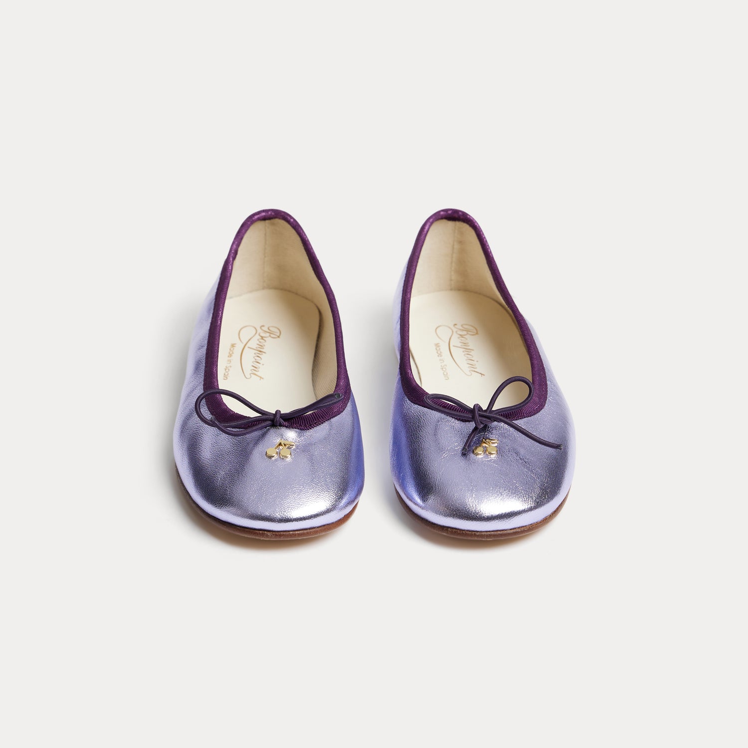 Bonpoint-Lisa iridescent leather ballerinas Lilas