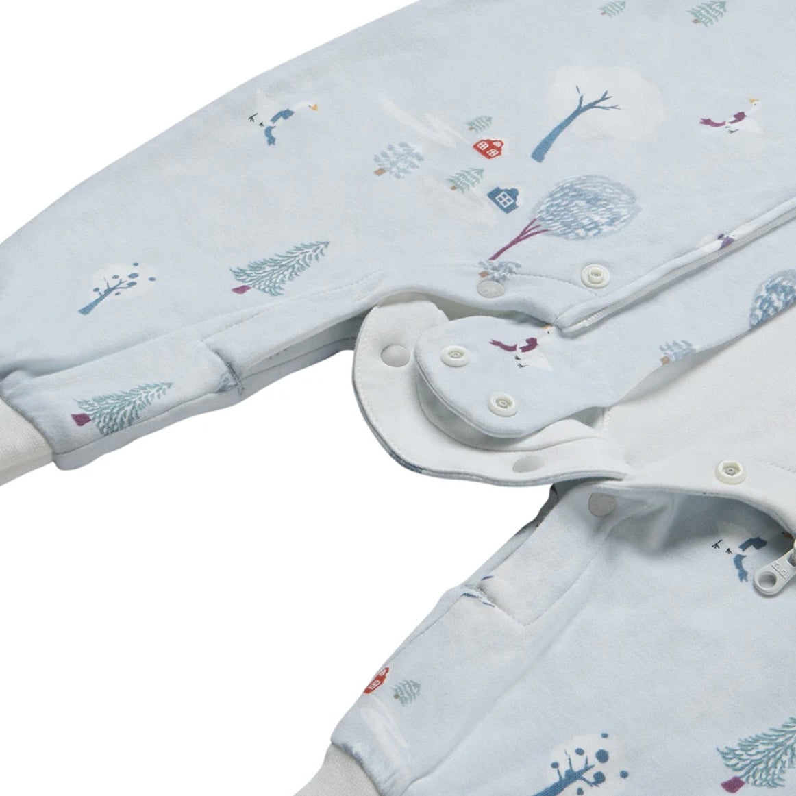 Nest Designs-1.0 TOG Long Sleeve Footed Sleep Bag Snowy Snuggles