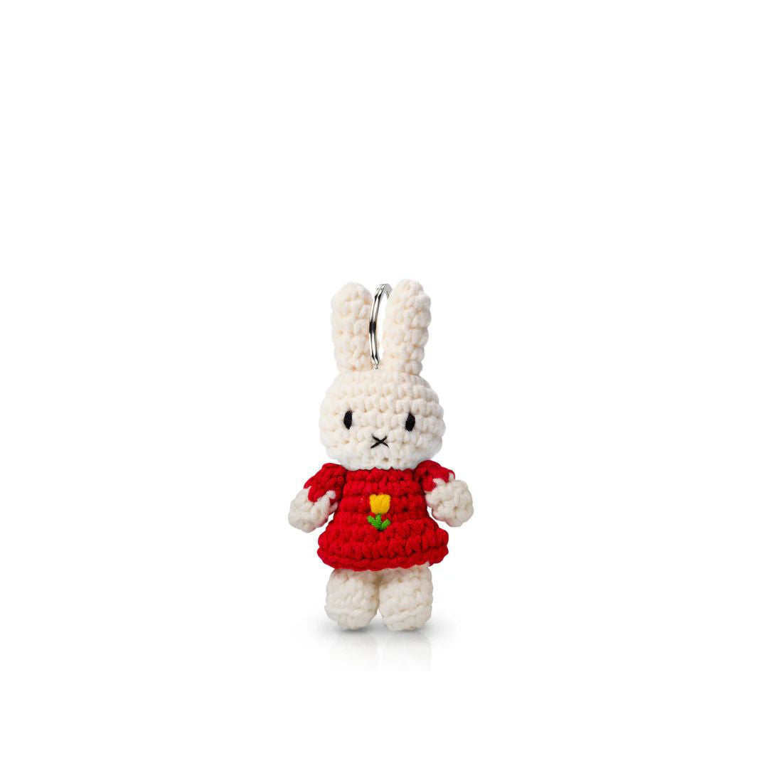 Miffy-Handmade Crochet Miffy Keychain Red Tulip