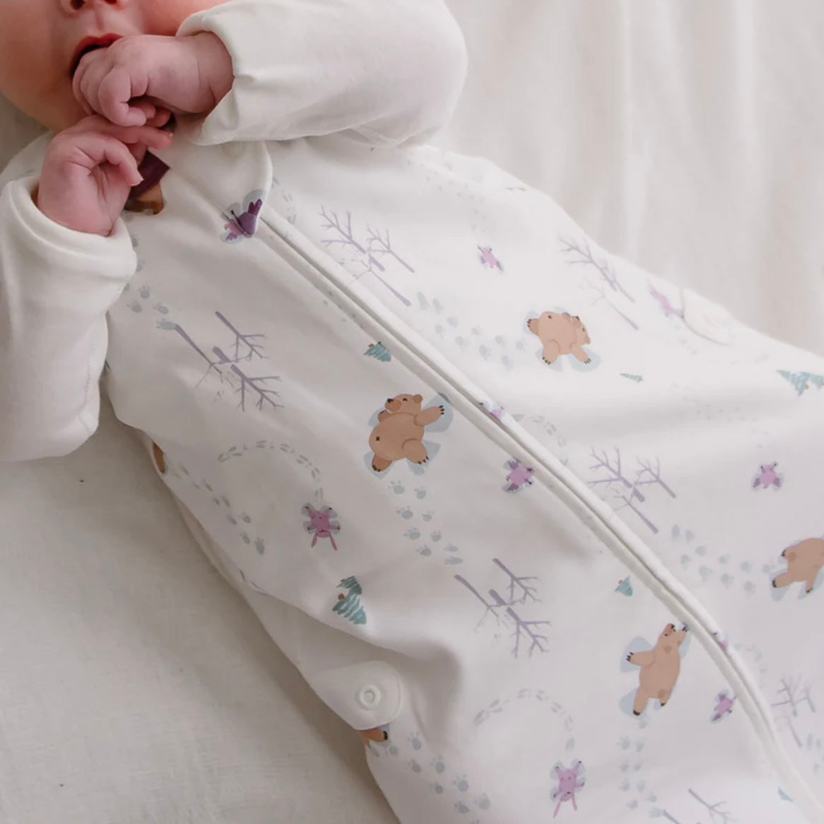 Nest Designs-0.5 TOG Swaddle Sleep Bag Snow Angels
