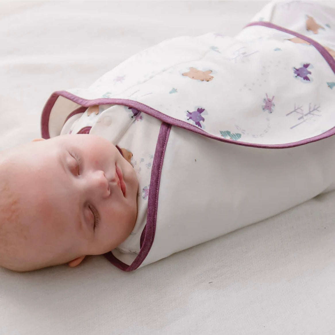 Nest Designs-0.5 TOG Swaddle Sleep Bag Snow Angels