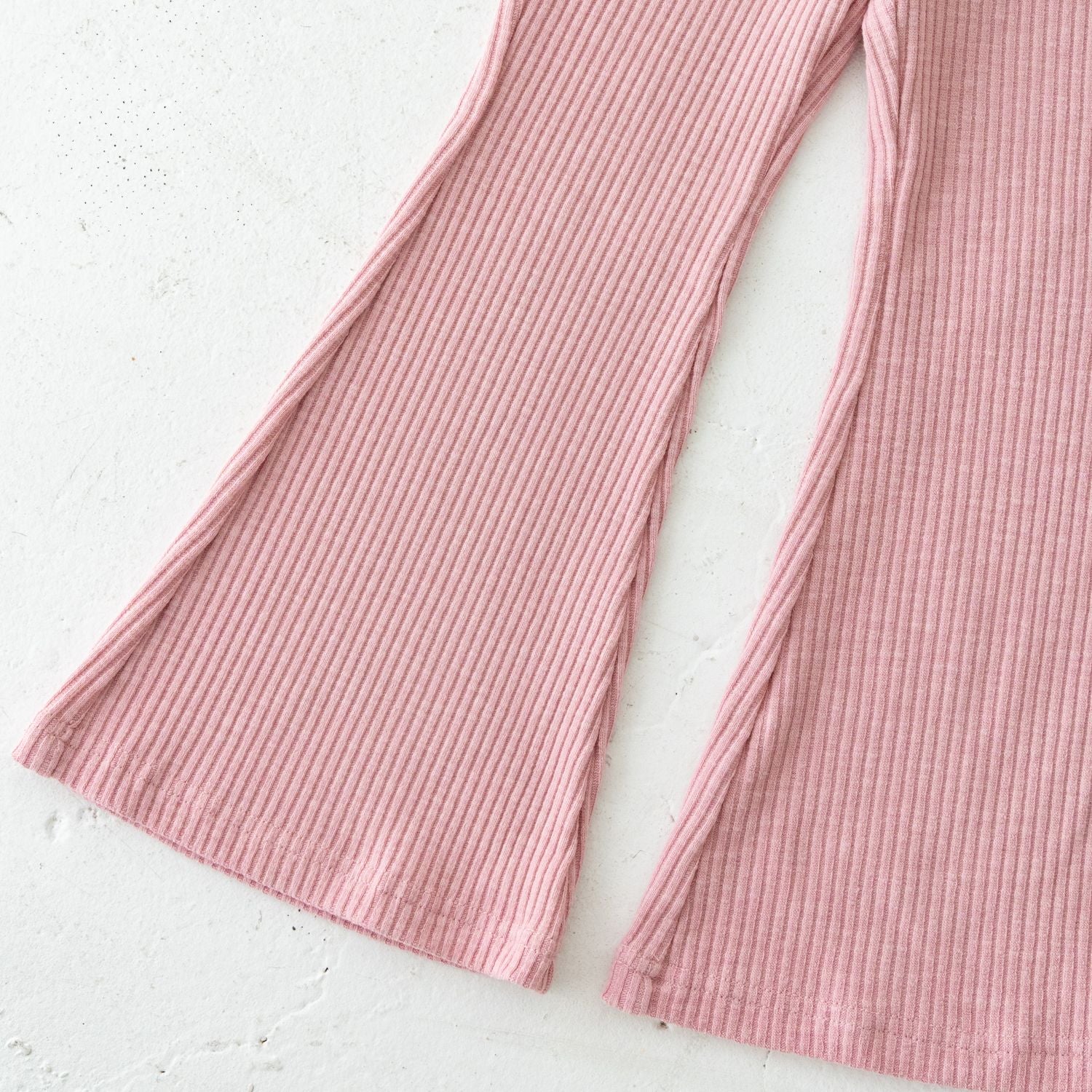 Solii + Solä - Girls Ribbed Flare Pants Pink