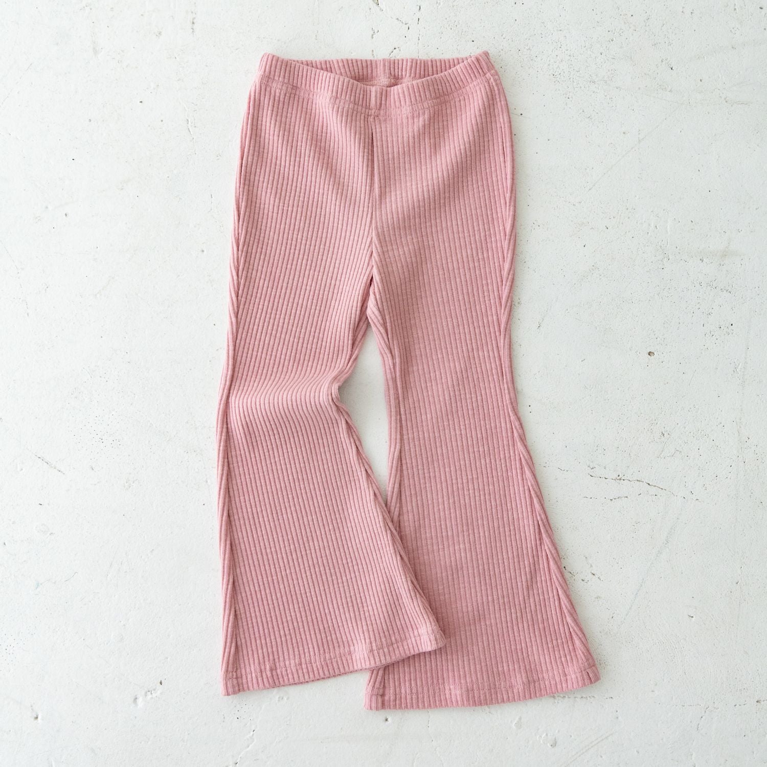 Solii + Solä - Girls Ribbed Flare Pants Pink