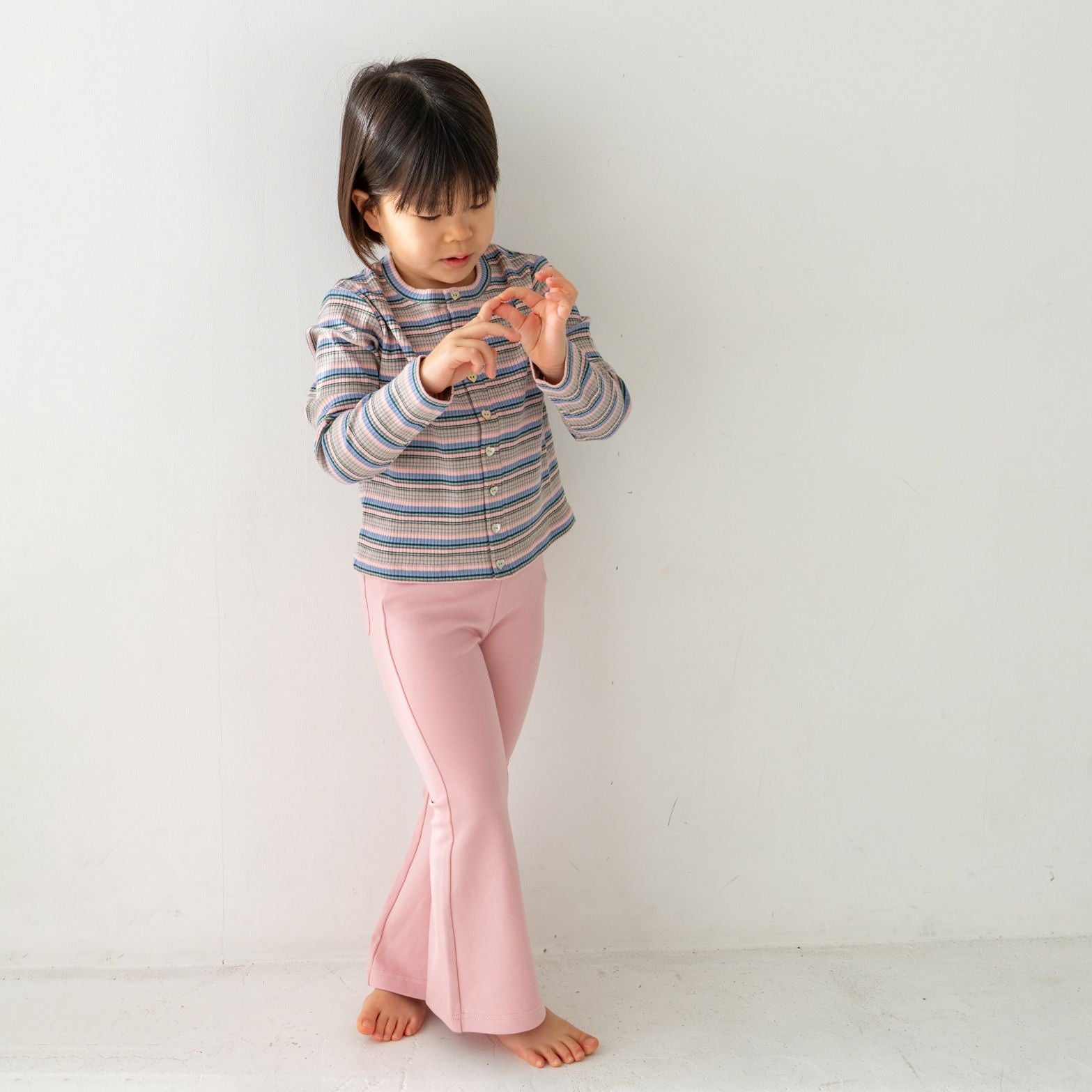Solii + Solä - Girls Flare Cotton Pants Pink