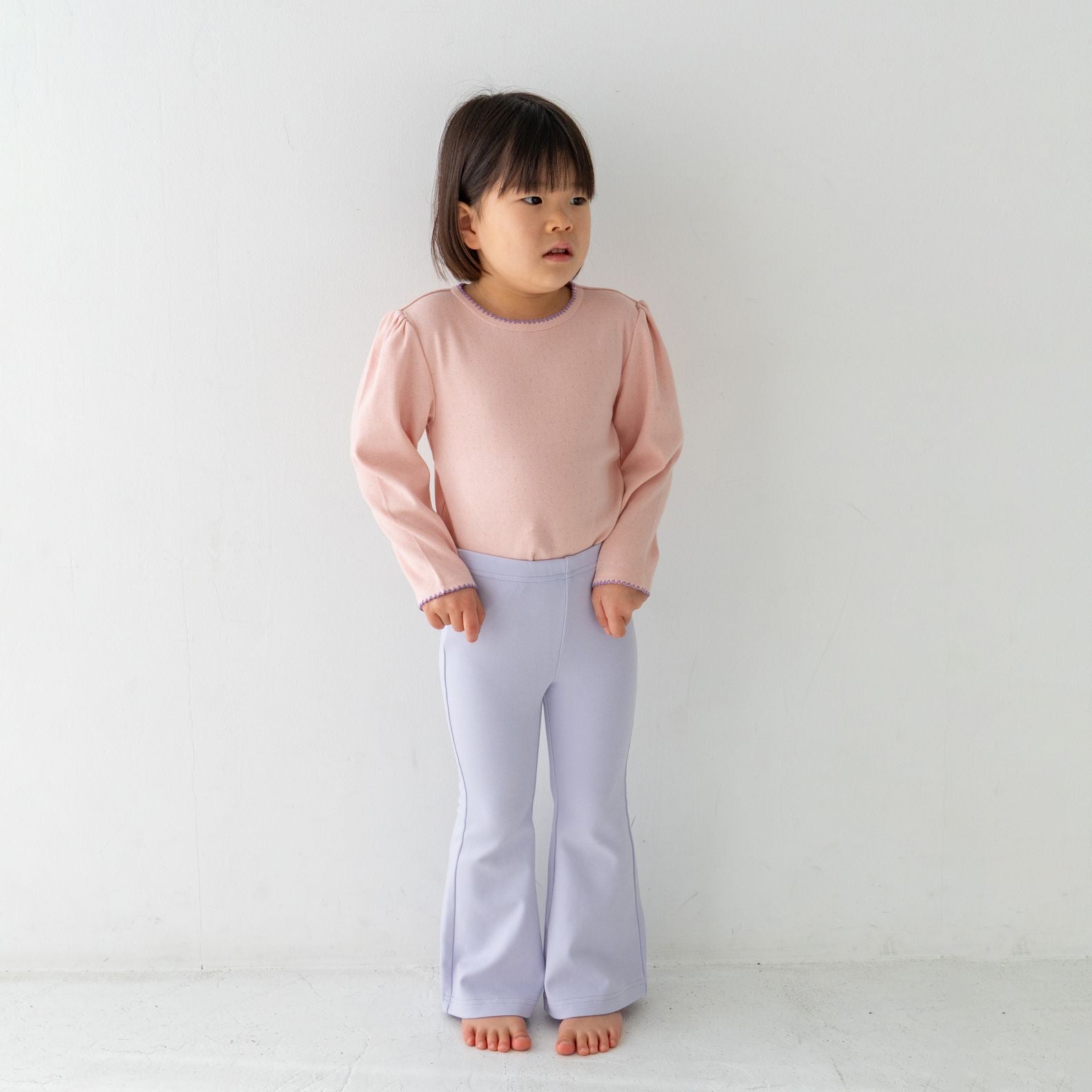 Solii + Solä - Girls Flare Cotton Pants Lilac