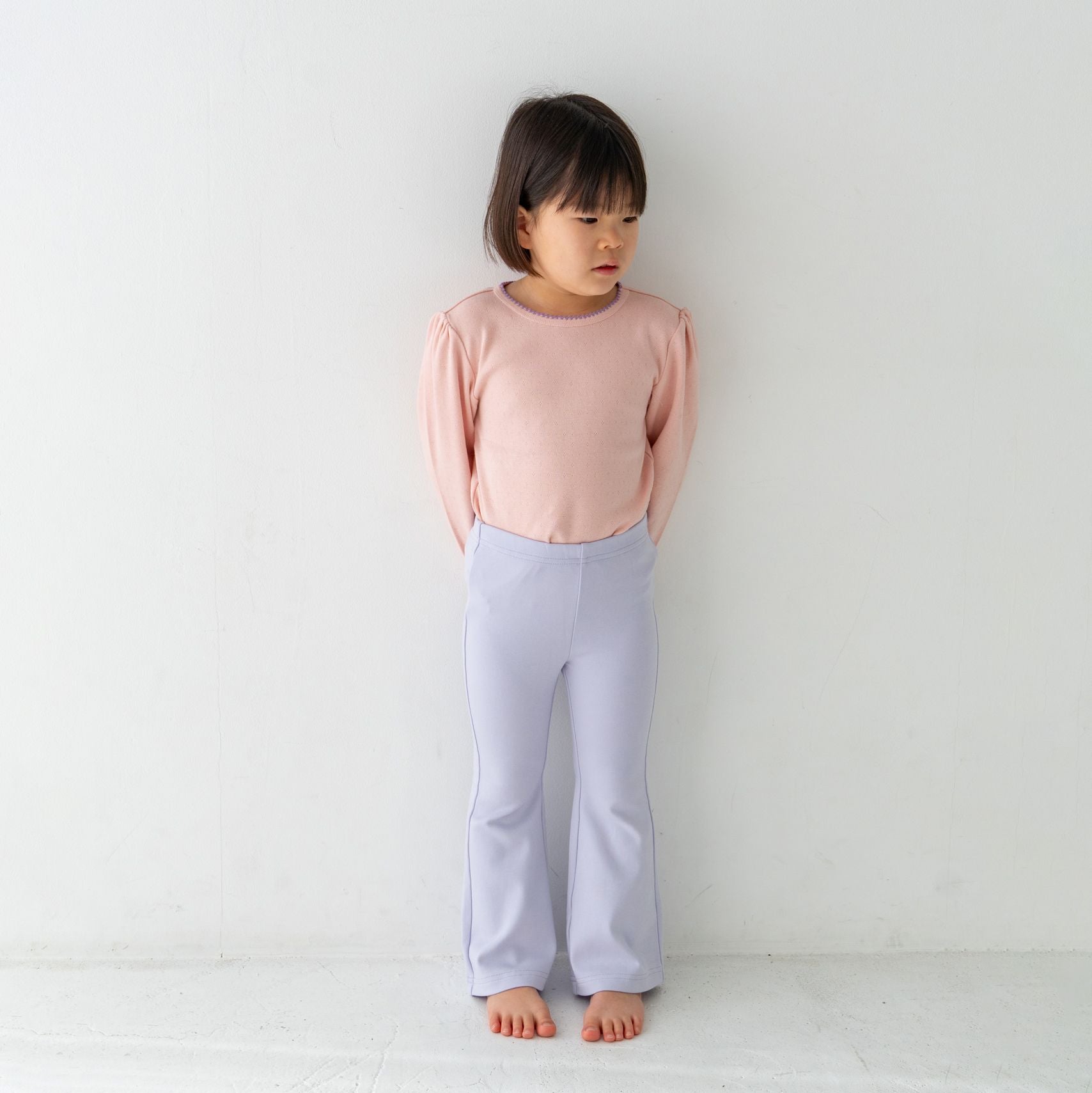 Solii + Solä - Girls Flare Cotton Pants Lilac