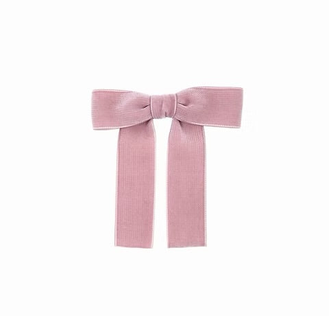 Olilia-Large Velvet Bow-Vintage Rose