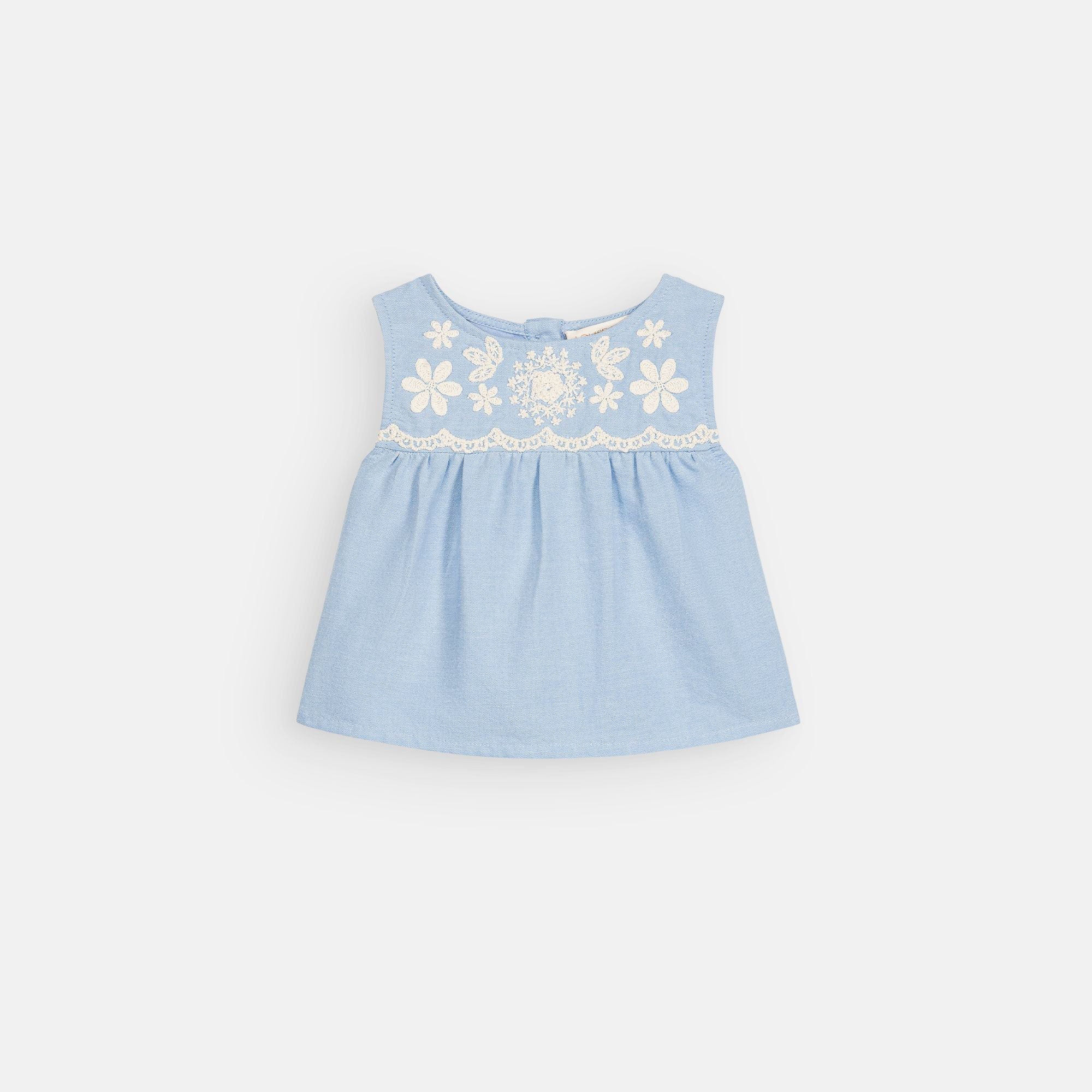 Louise Misha-Baby Girls Blouse Malaya Oxford Blue