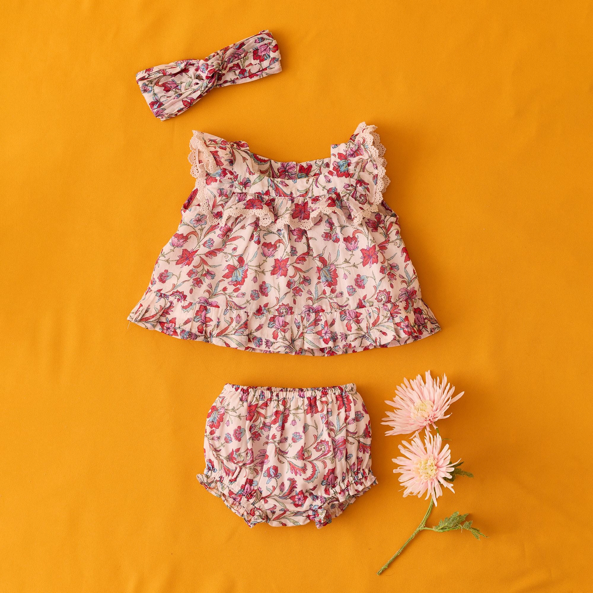 Louise Misha-Baby Girls Blouse Inessa Cream Floral Haven