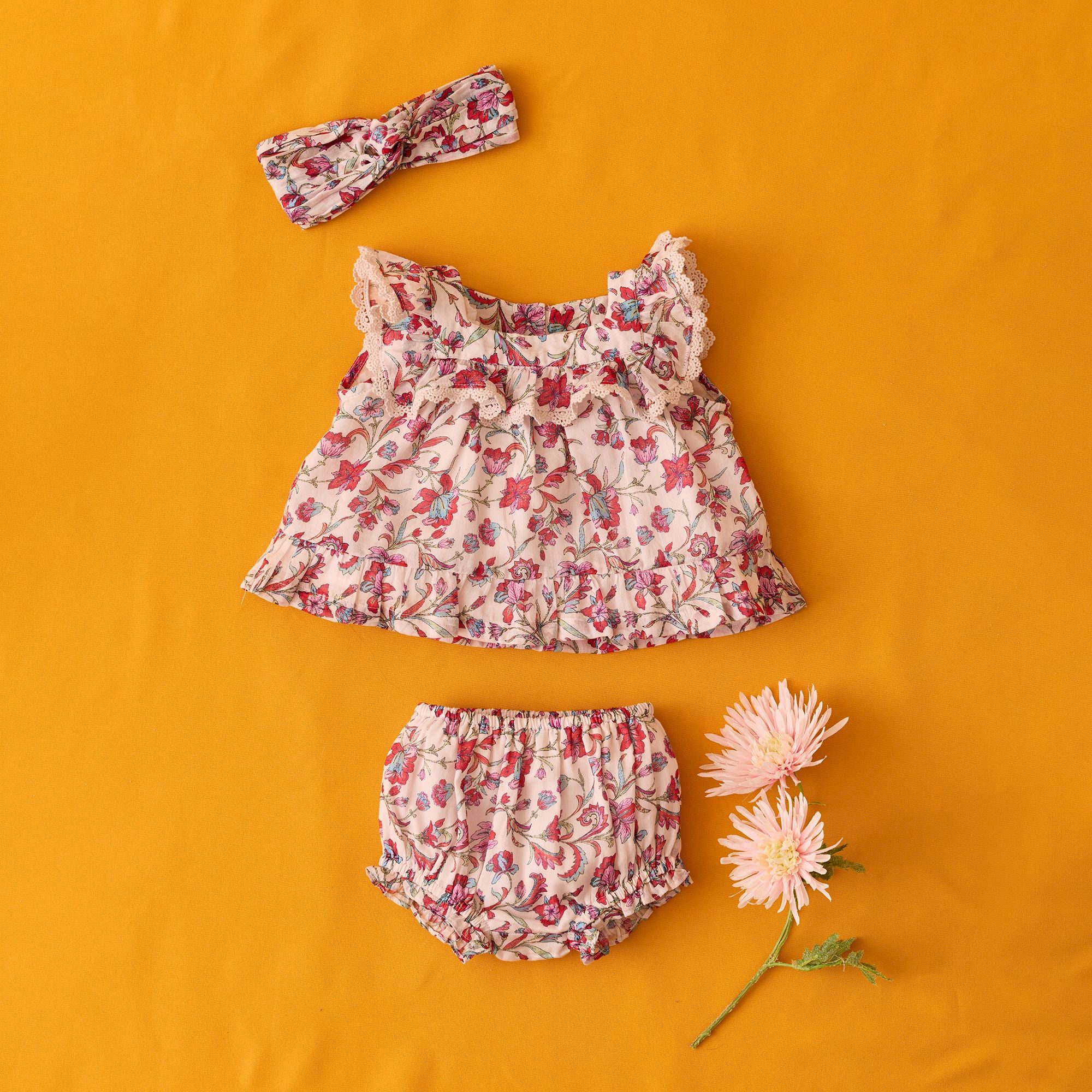 Louise Misha-Baby Girls Bloomers Maud Cream Floral Haven