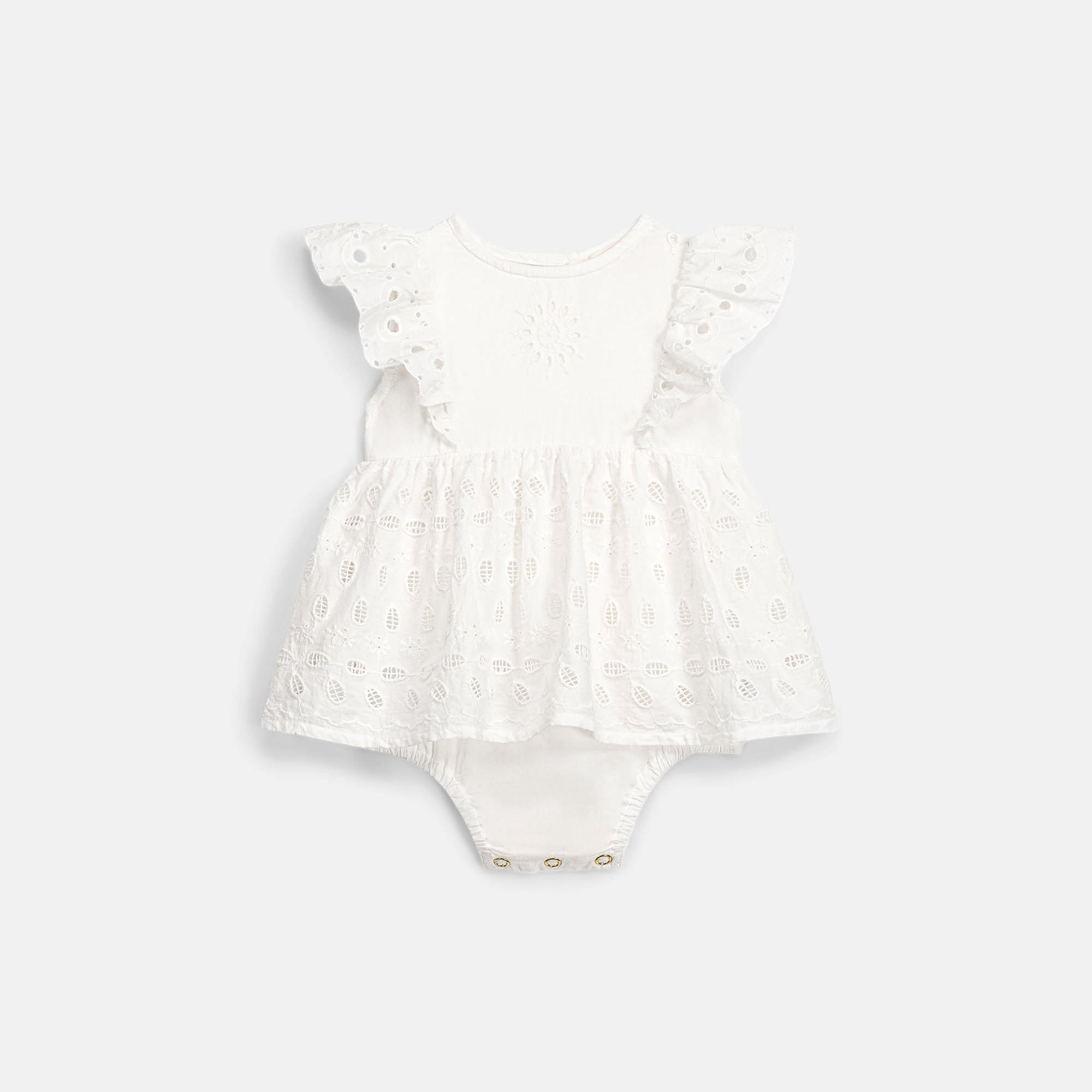 Louise Misha-Baby Girls Rompers Lenali Off White Schiffli