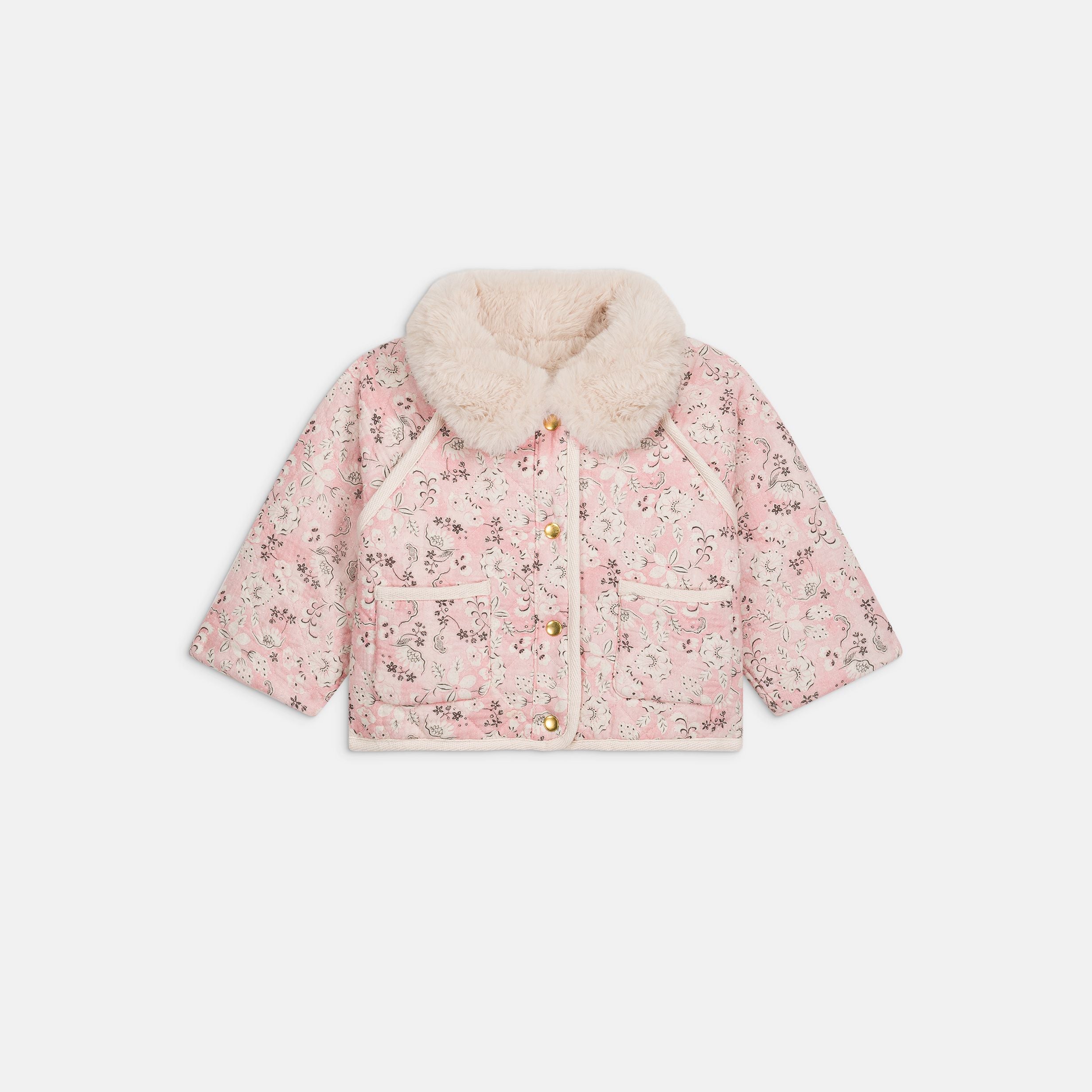 Louise Misha-Baby Girls Reversible Coat Jasmina Pink Linden Blossom